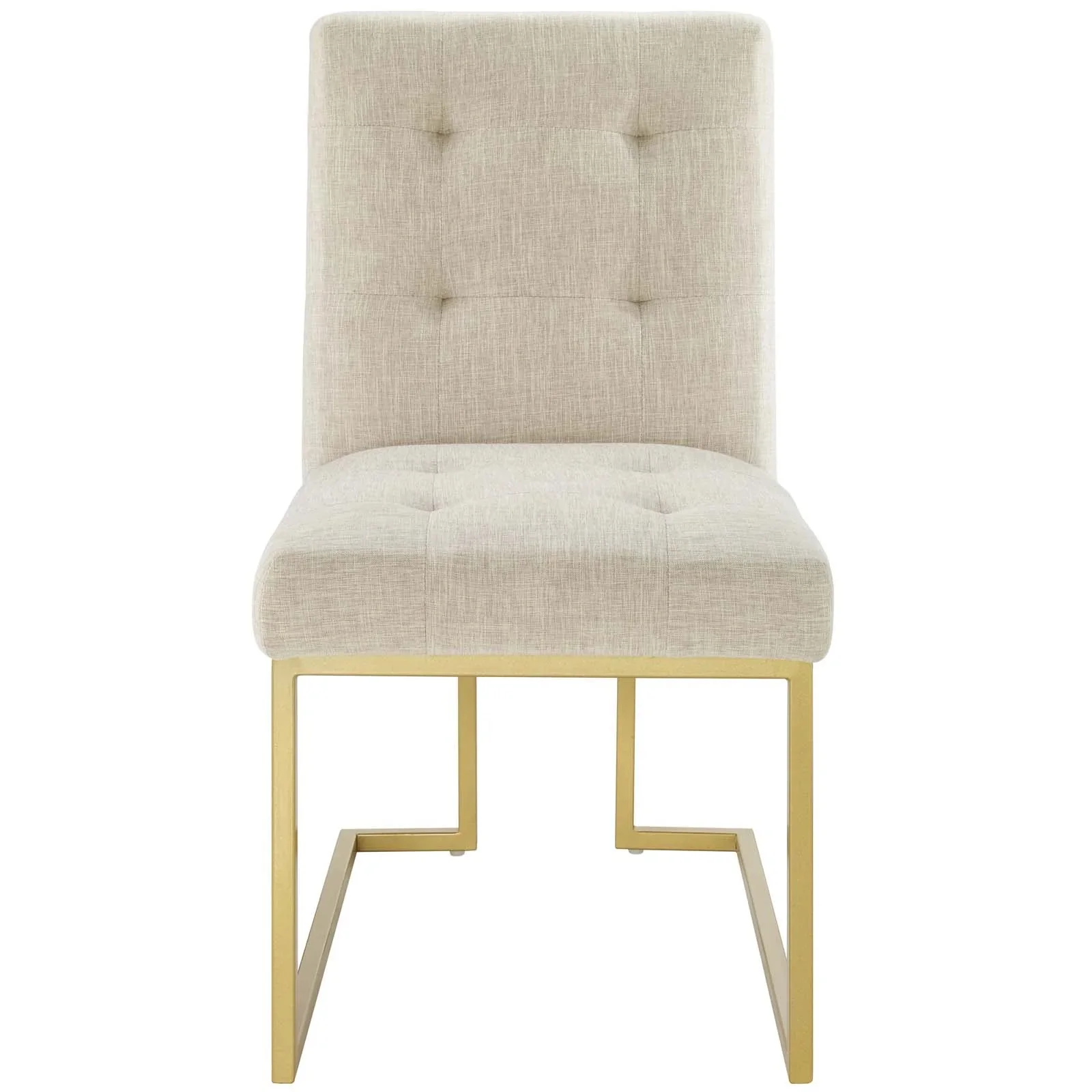 Glam Deco Upholstered Fabric Dining Accent Chair with Gold Metal Base - Image 8