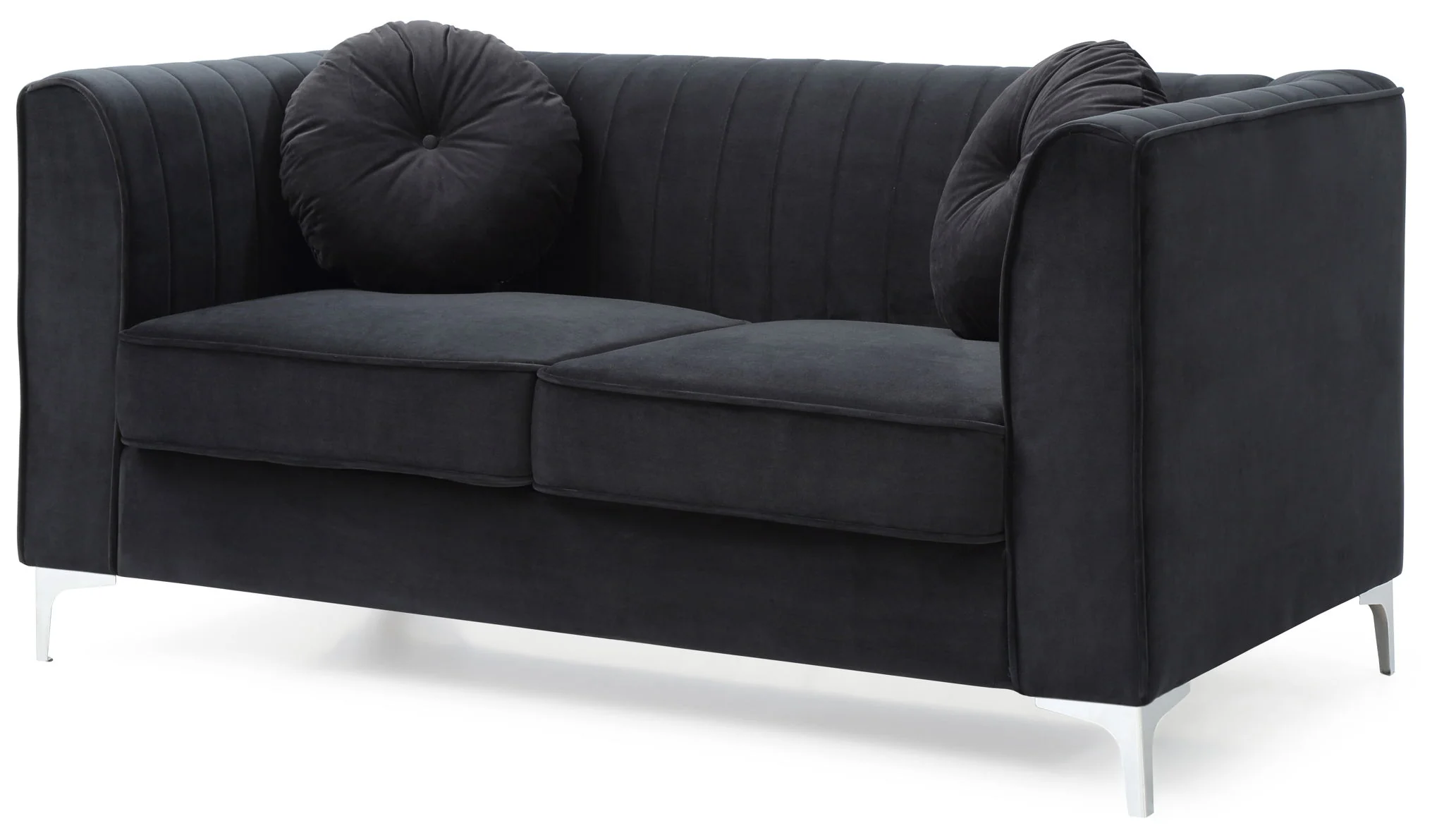 Glam Styled Micro Suede Loveseat - Image 13