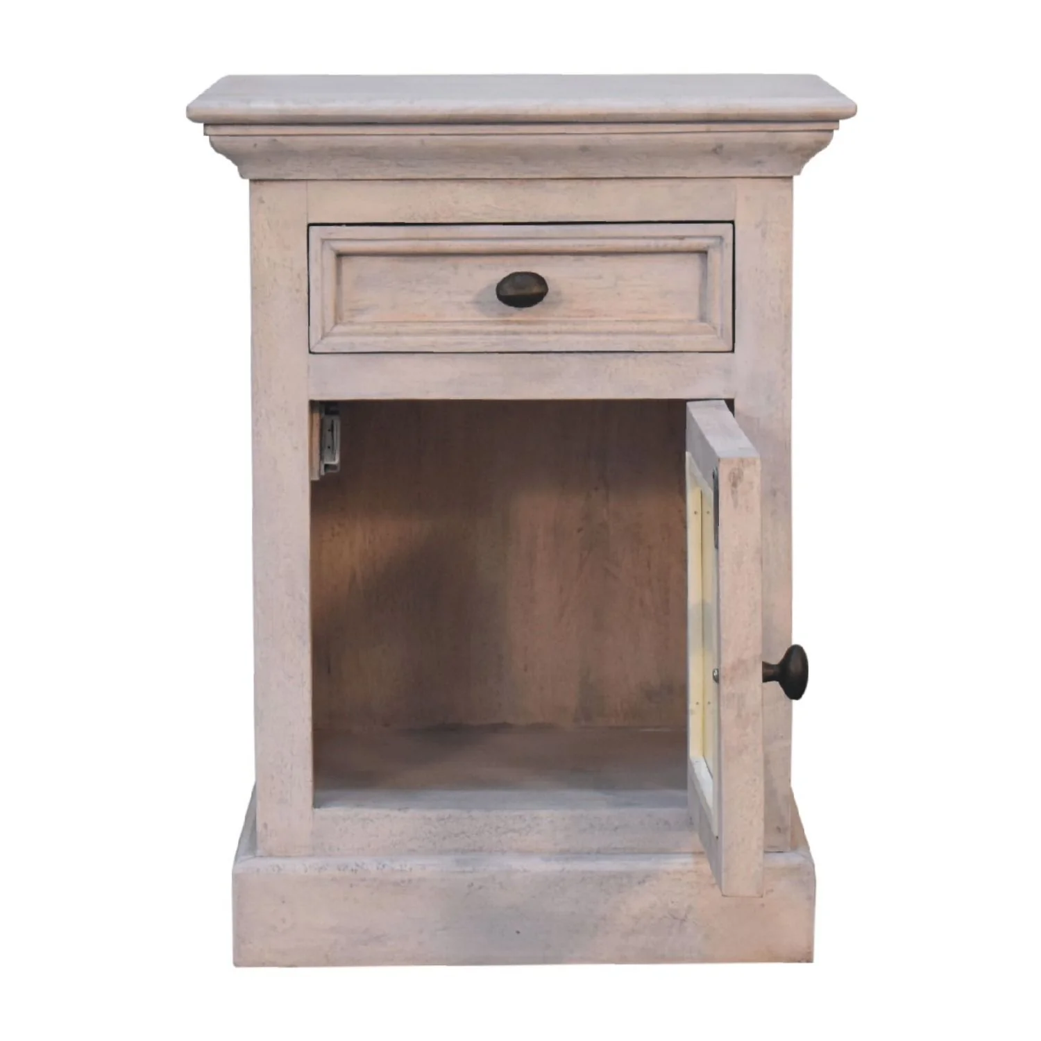 Glazed Bedside Table - Stone White - Image 4