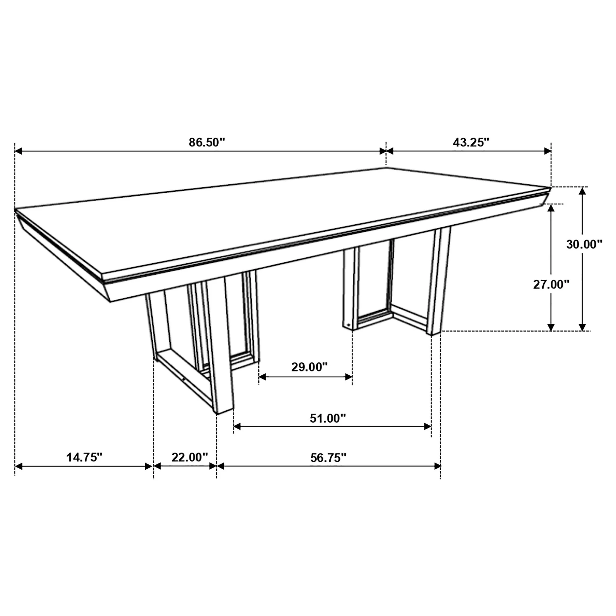 Glenmoor - Rectangular Dining Table With Geometric Double Pedestal Base - Dark Gray - Image 3