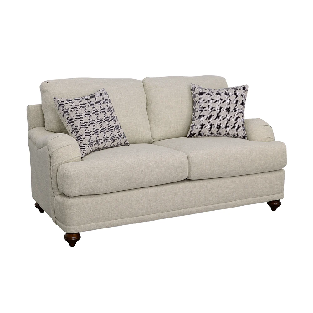Glenn Upholstered English Arm Loveseat Light Grey Blue
