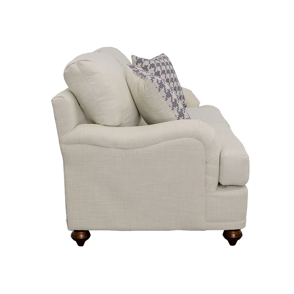 Glenn Upholstered English Arm Loveseat Light Grey Blue - Image 5