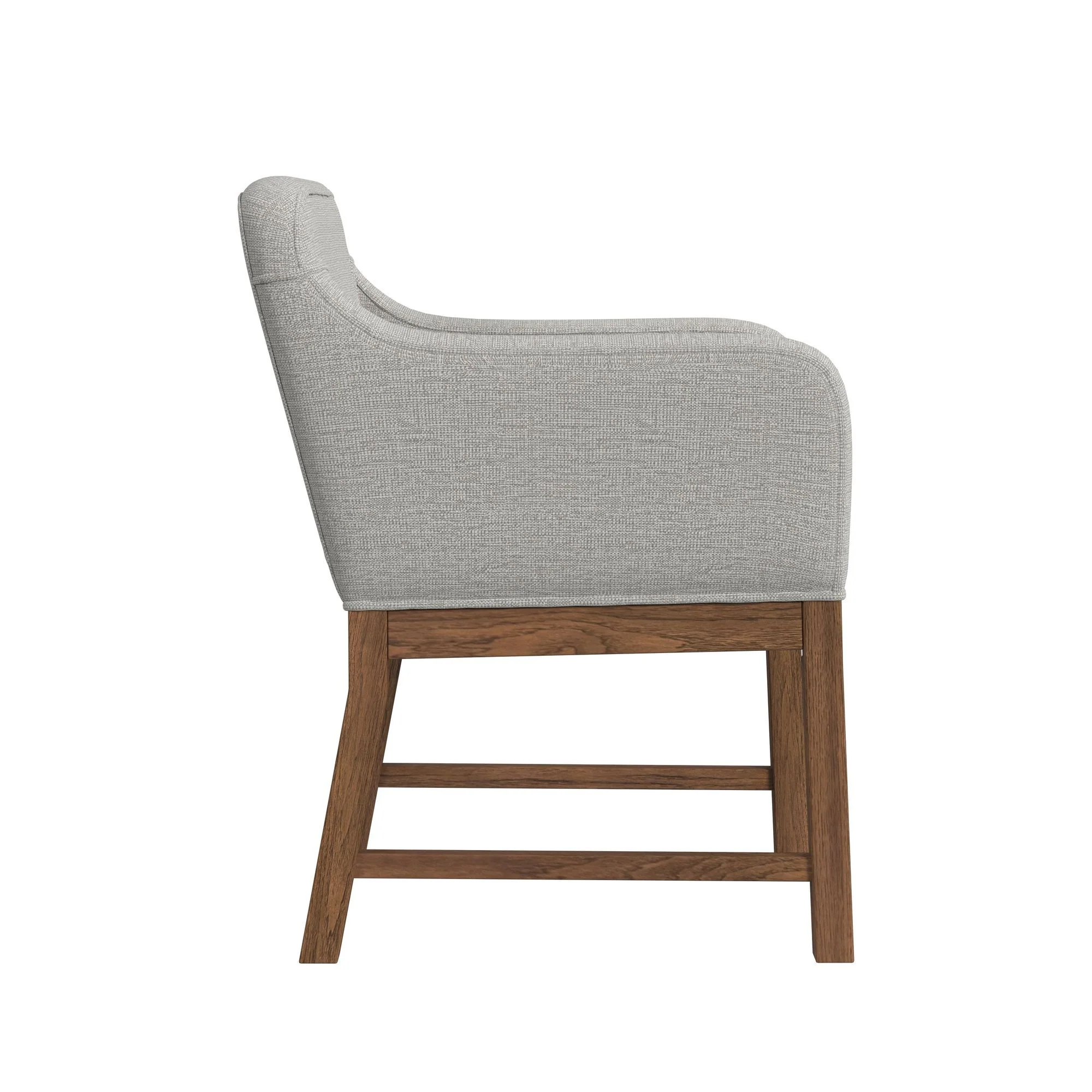 Glinda - Upholstered Fabric Dining Chair (Set of 2) - Brown / Light Gray - Image 3