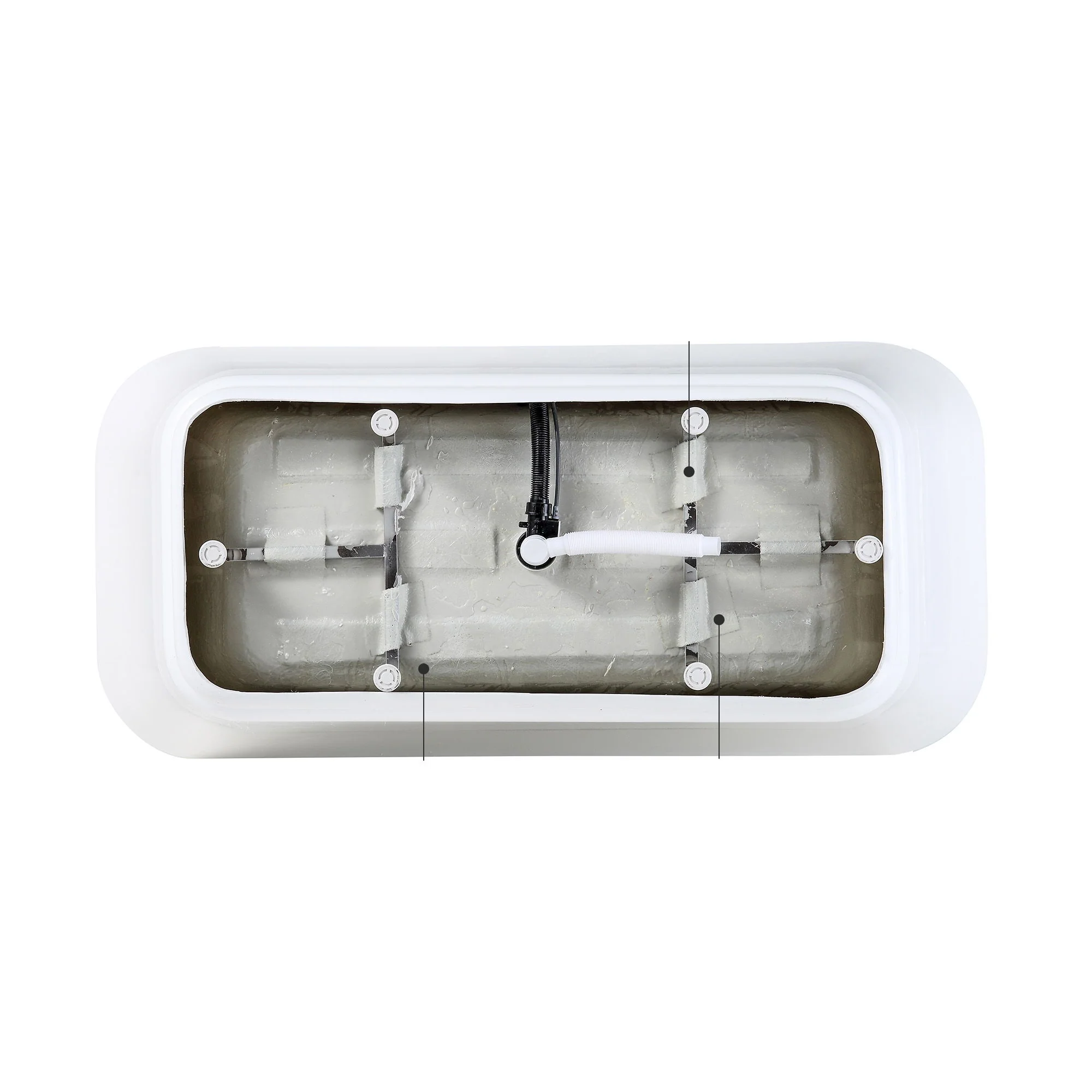 Gloss Freestanding Bathtub With Overflow & Pop Up Drain, Stand Alone Soaking Tub - Image 10