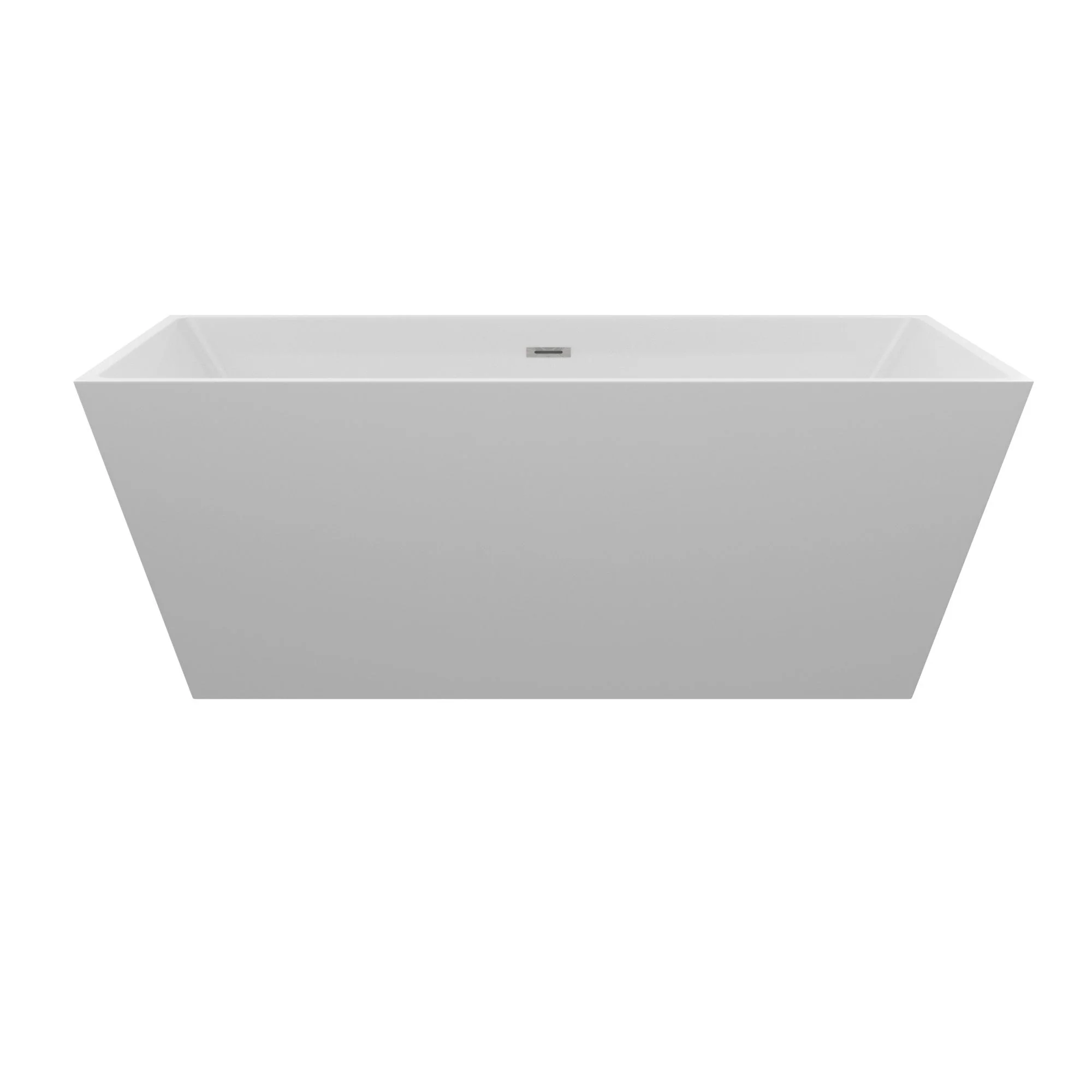 Glossy Freestanding Soaking Tub With Drain, Spacious Stand Alone Bathtub For Bathrooms - Glossy White - Image 5