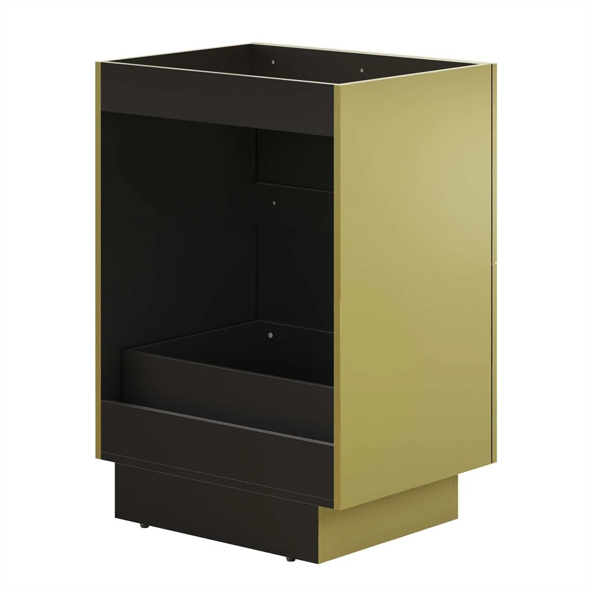 Gold Finish Bathroom Vanity Cabinet with Drawer – Sink Basin Not Included - Image 15