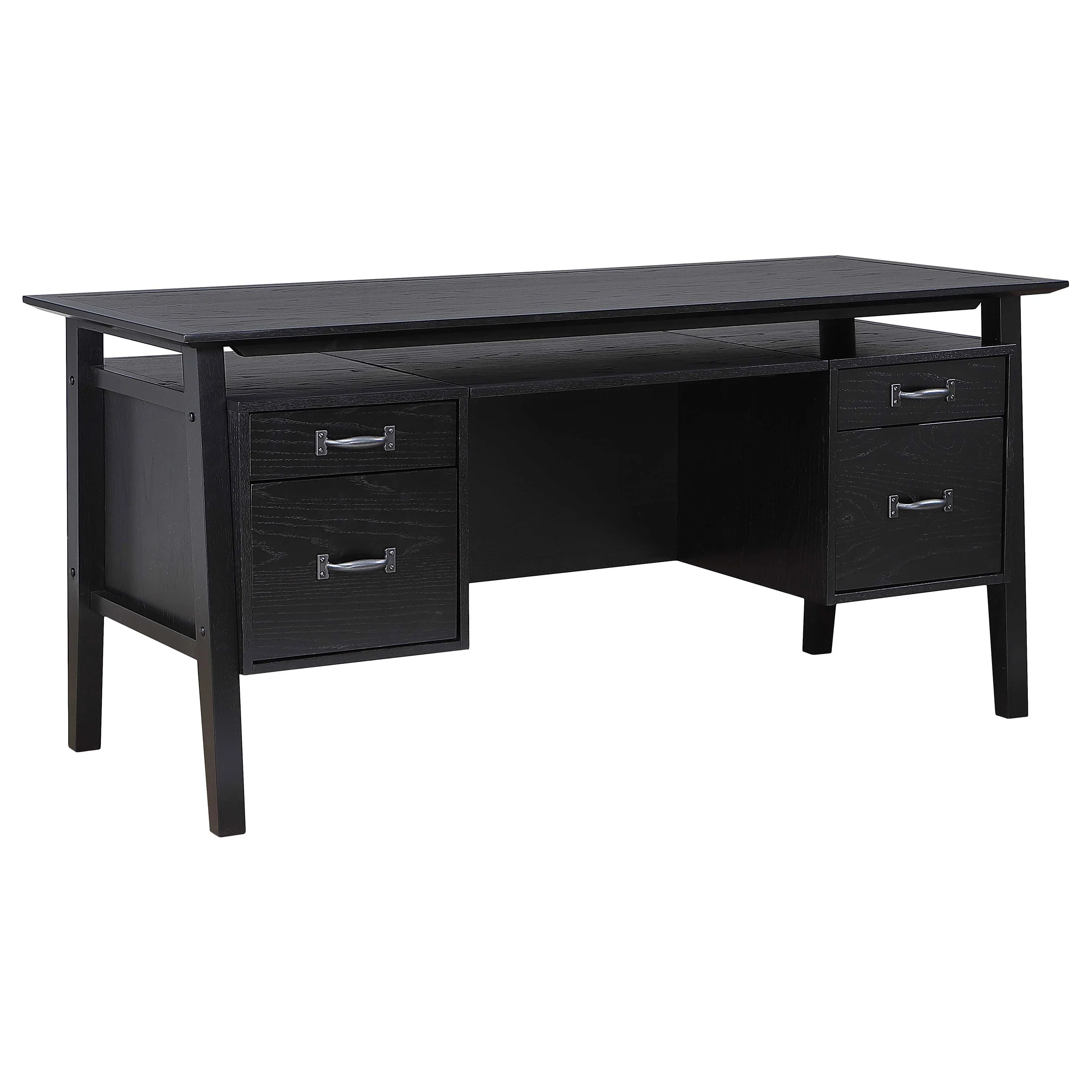 Goodson 64-inch Black Double Pedestal Computer Desk