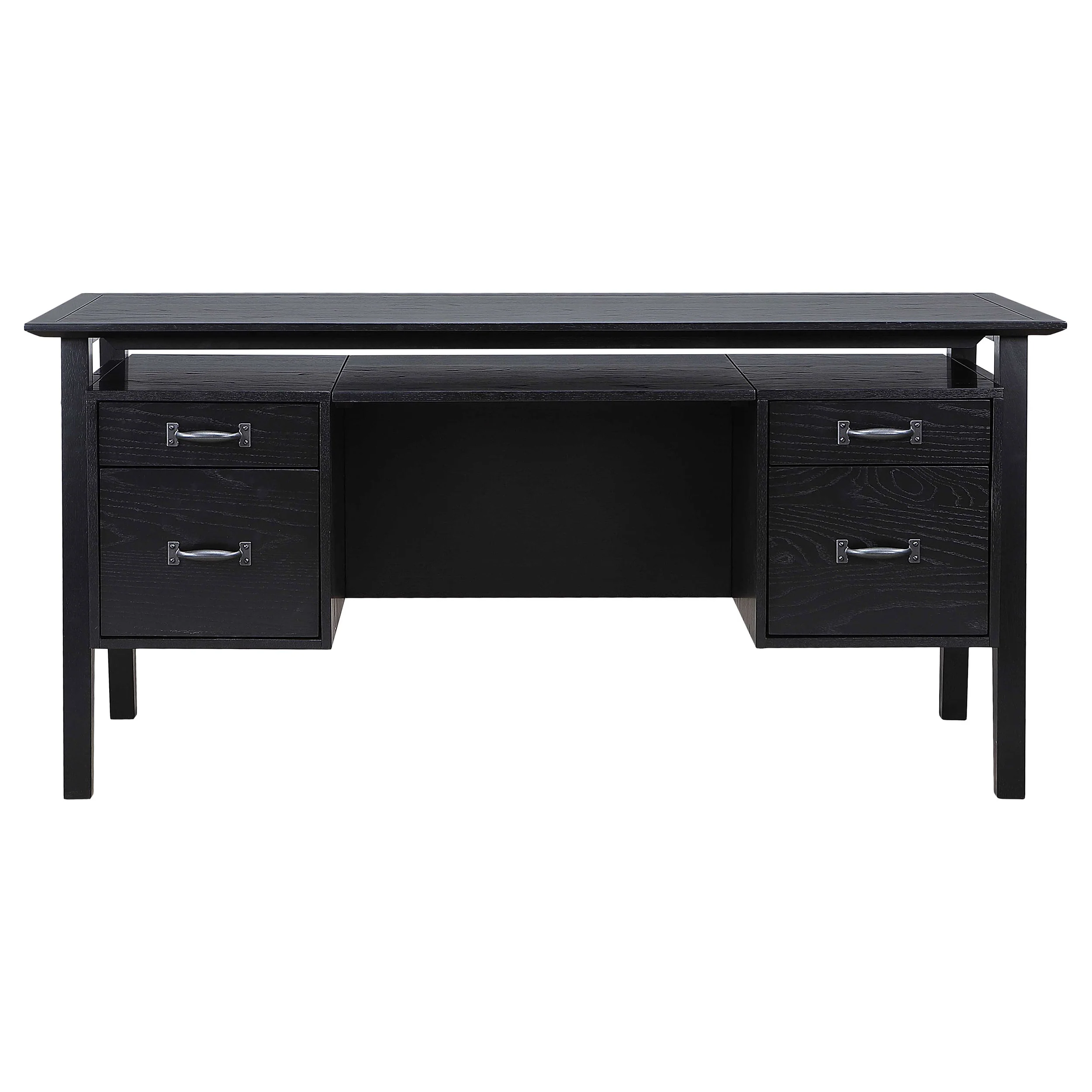 Goodson 64-inch Black Double Pedestal Computer Desk - Image 2