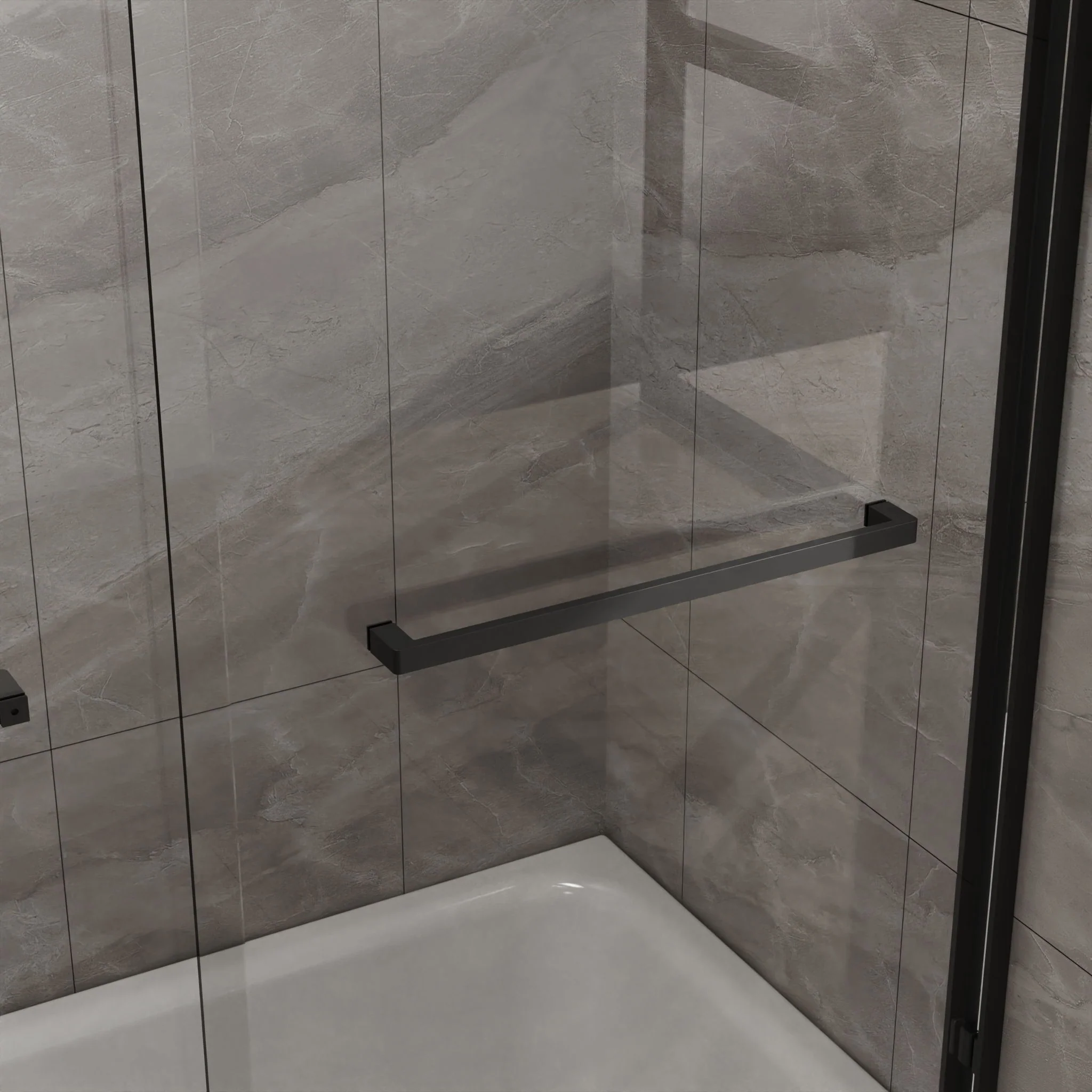 Goodyo - Double Sliding Bathtub Shower Door With Sgcc Clear Tempered Glass - Image 2