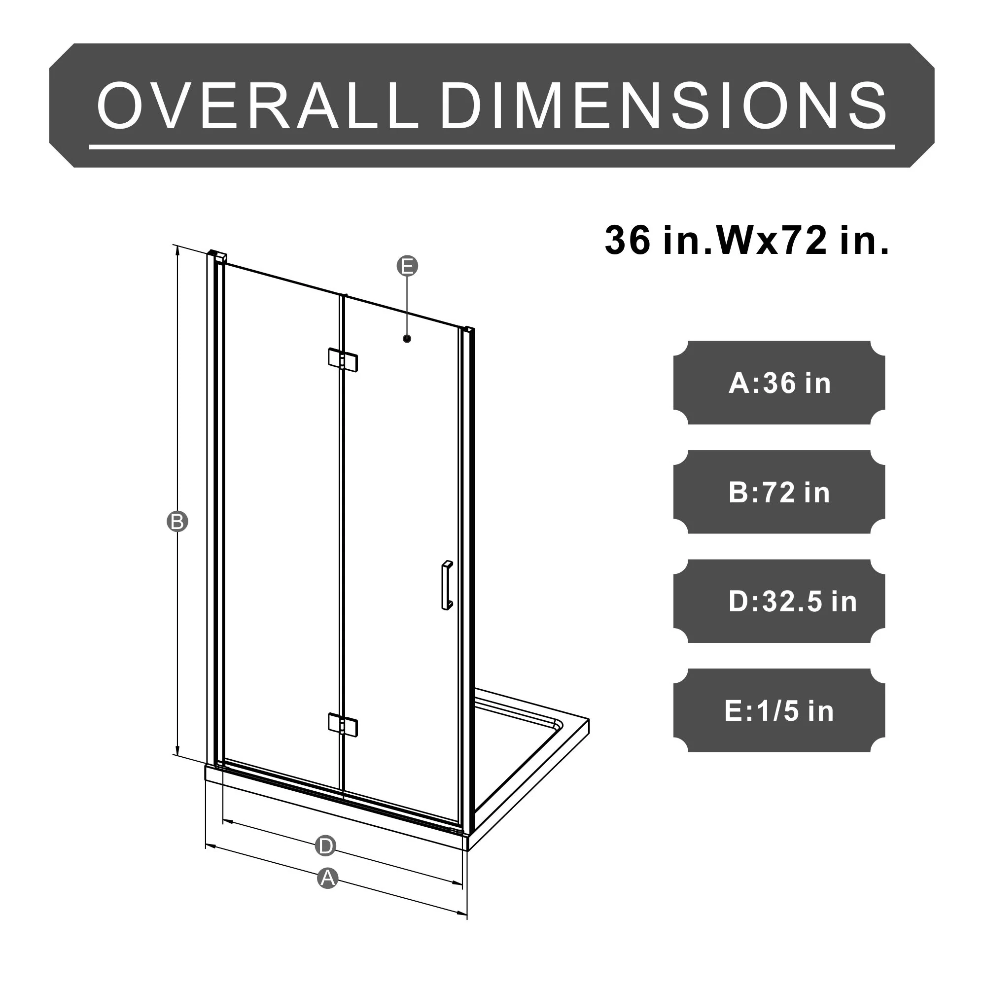 Goodyo - Frameless Glass Shower Door Bifold - Image 3