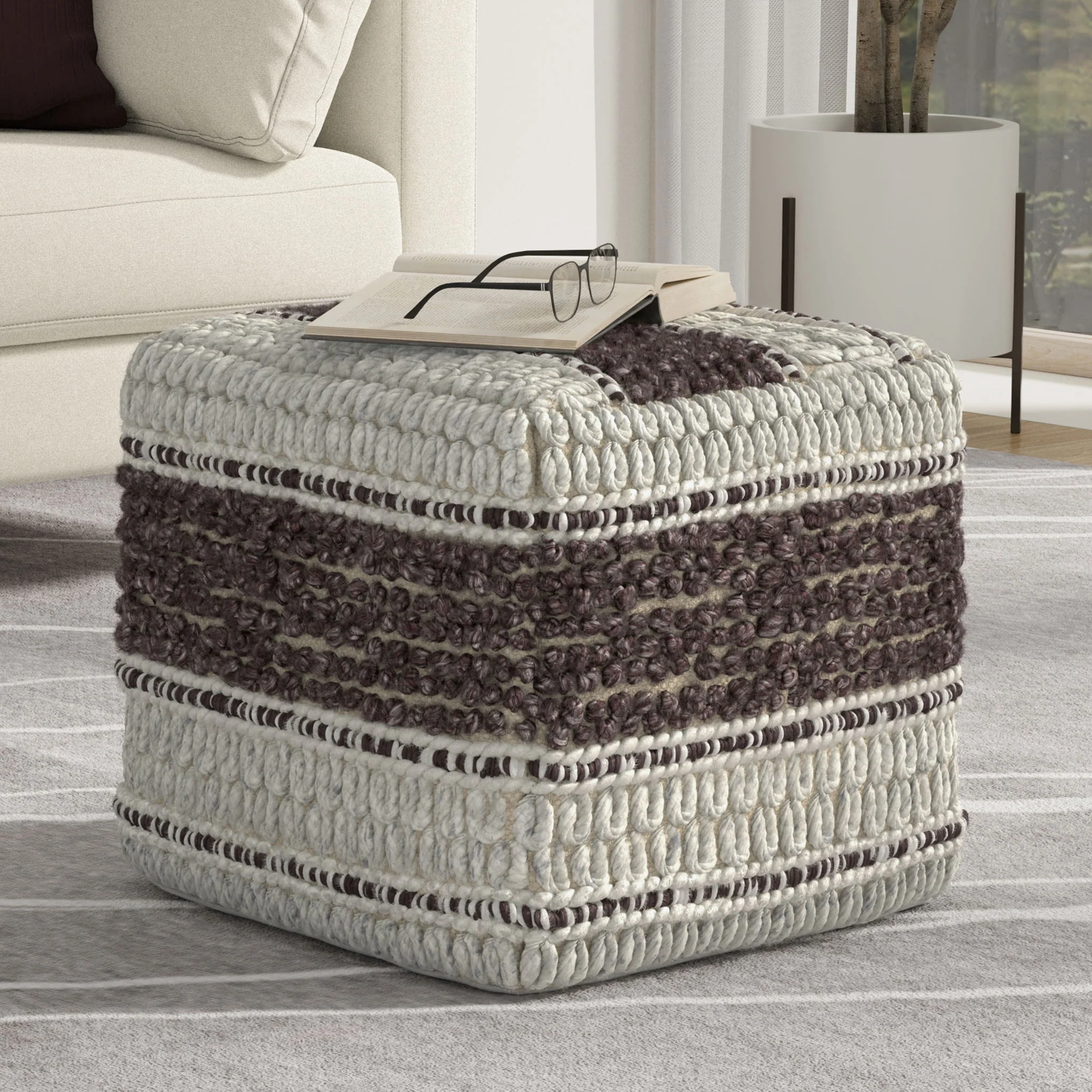Grady - Handcrafted Square Pouf - Image 30