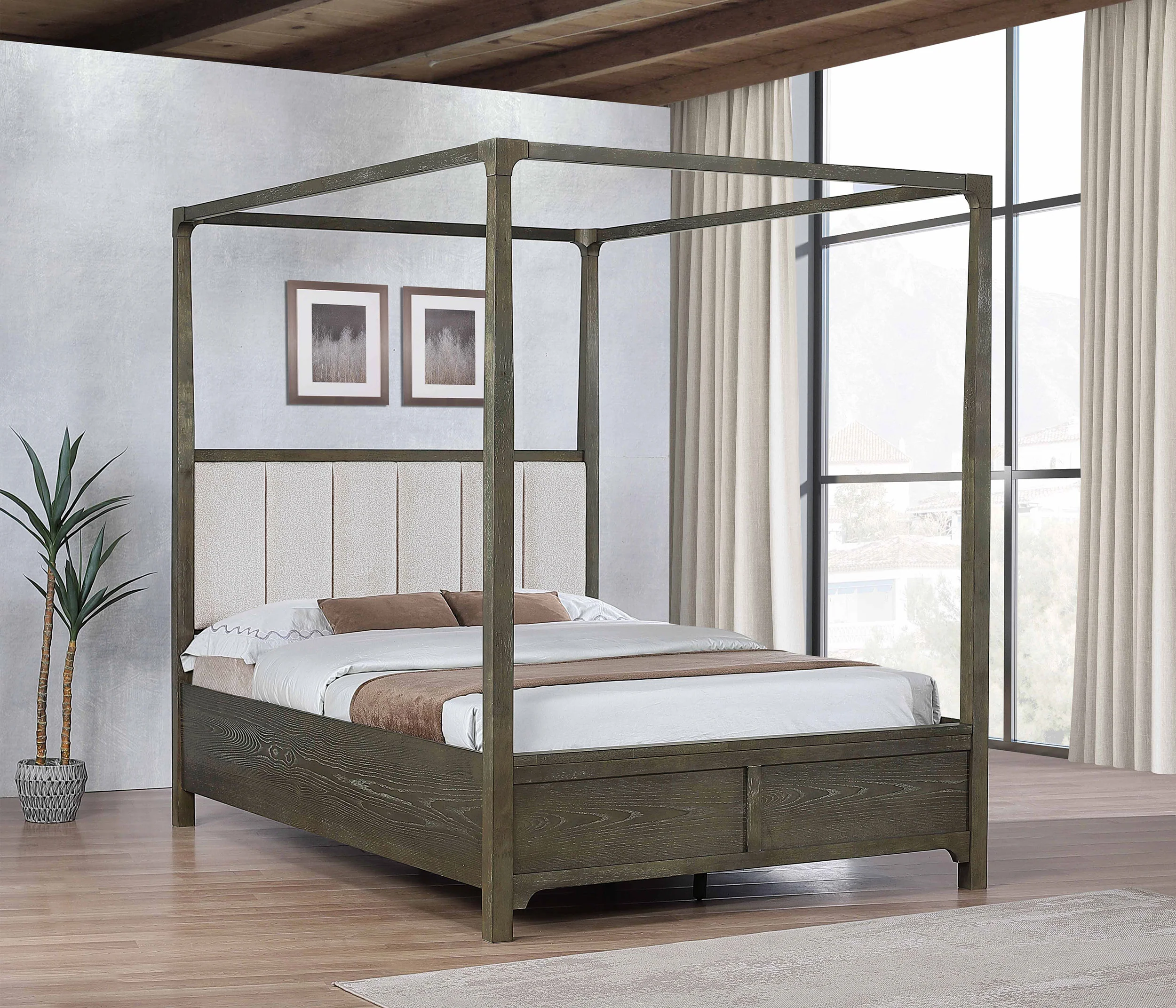 Gran Park Queen Canopy Bed, Dark Cocoa - Image 5