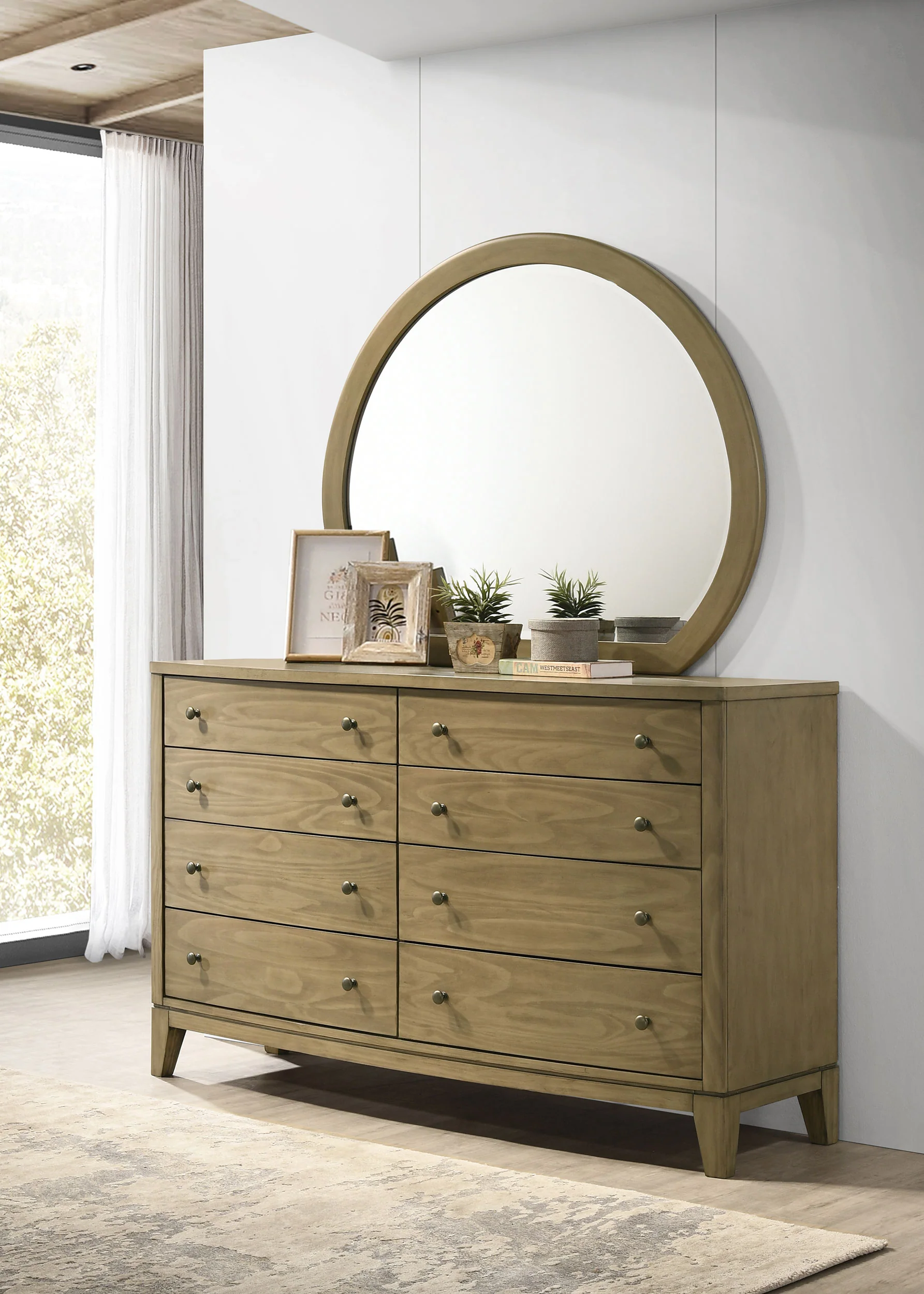 Granada 8-Drawer Dresser with Mirror - Natural Pine - Image 5