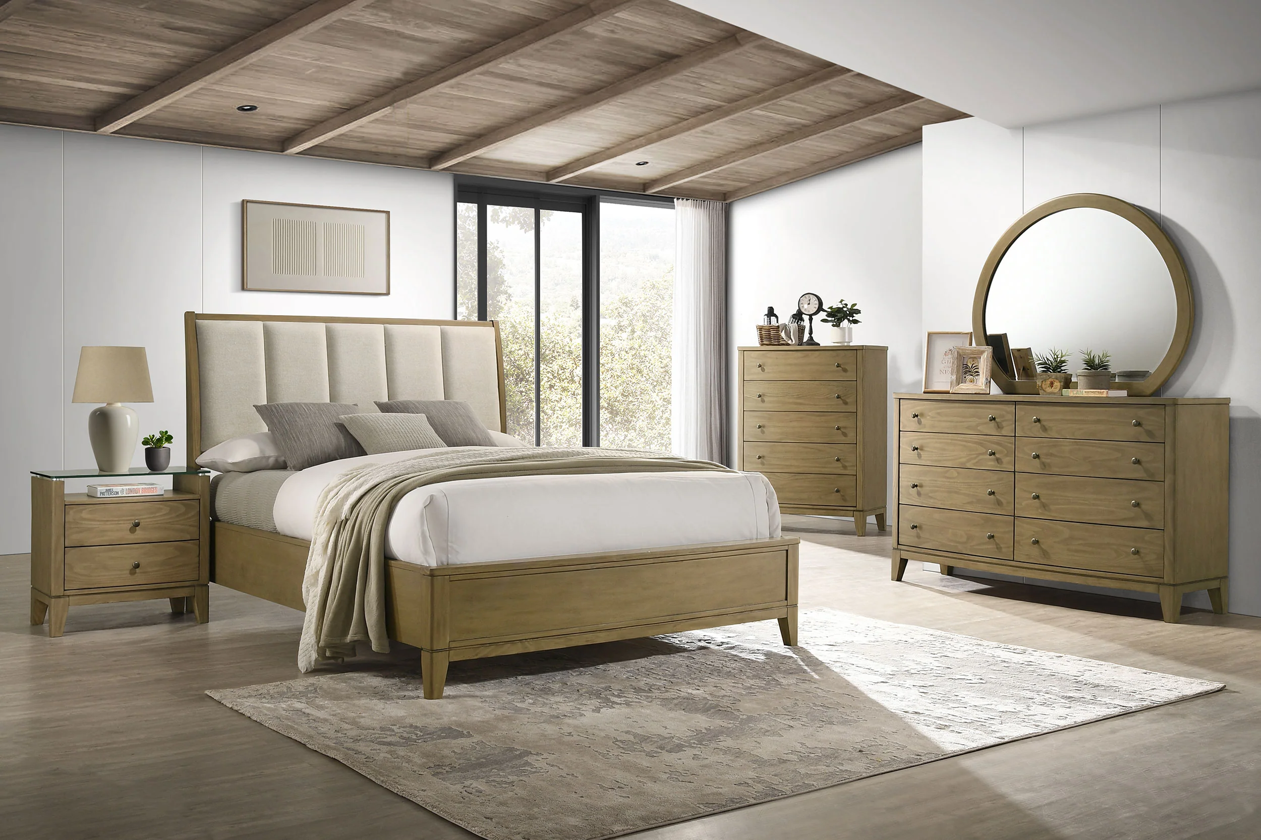 Granada 8-Drawer Dresser Cabinet, Natural Pine - Image 13