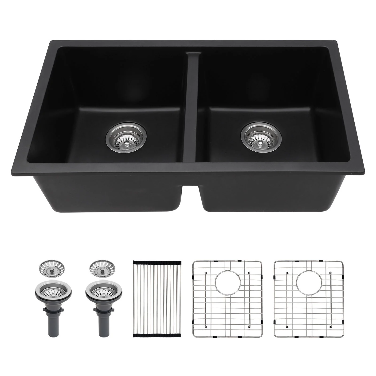 Granite Composite Double Bowl Undermount Kitchen Sink - Image 2