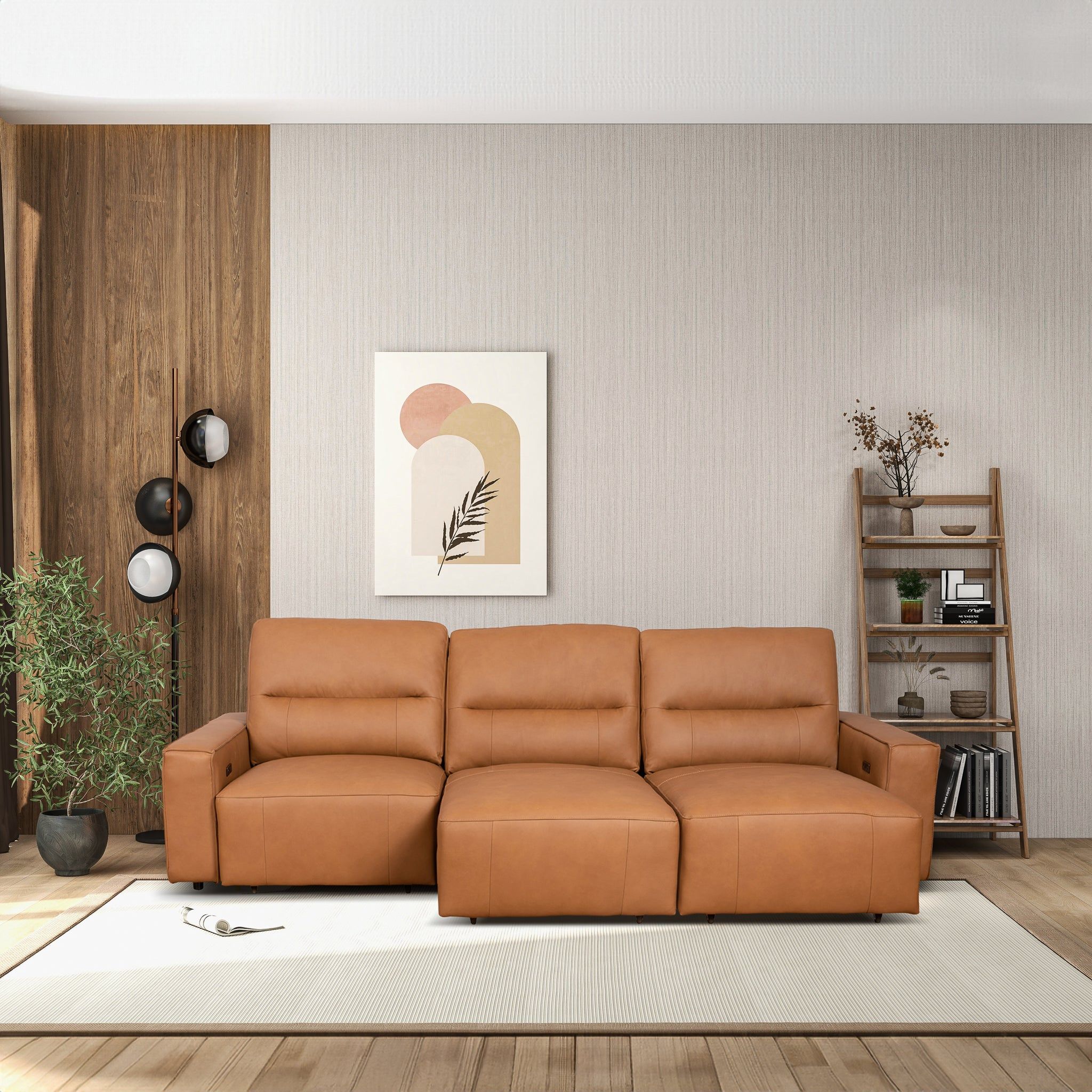 Grant - Triple Power Convertible Sofa - Cognac - Image 7
