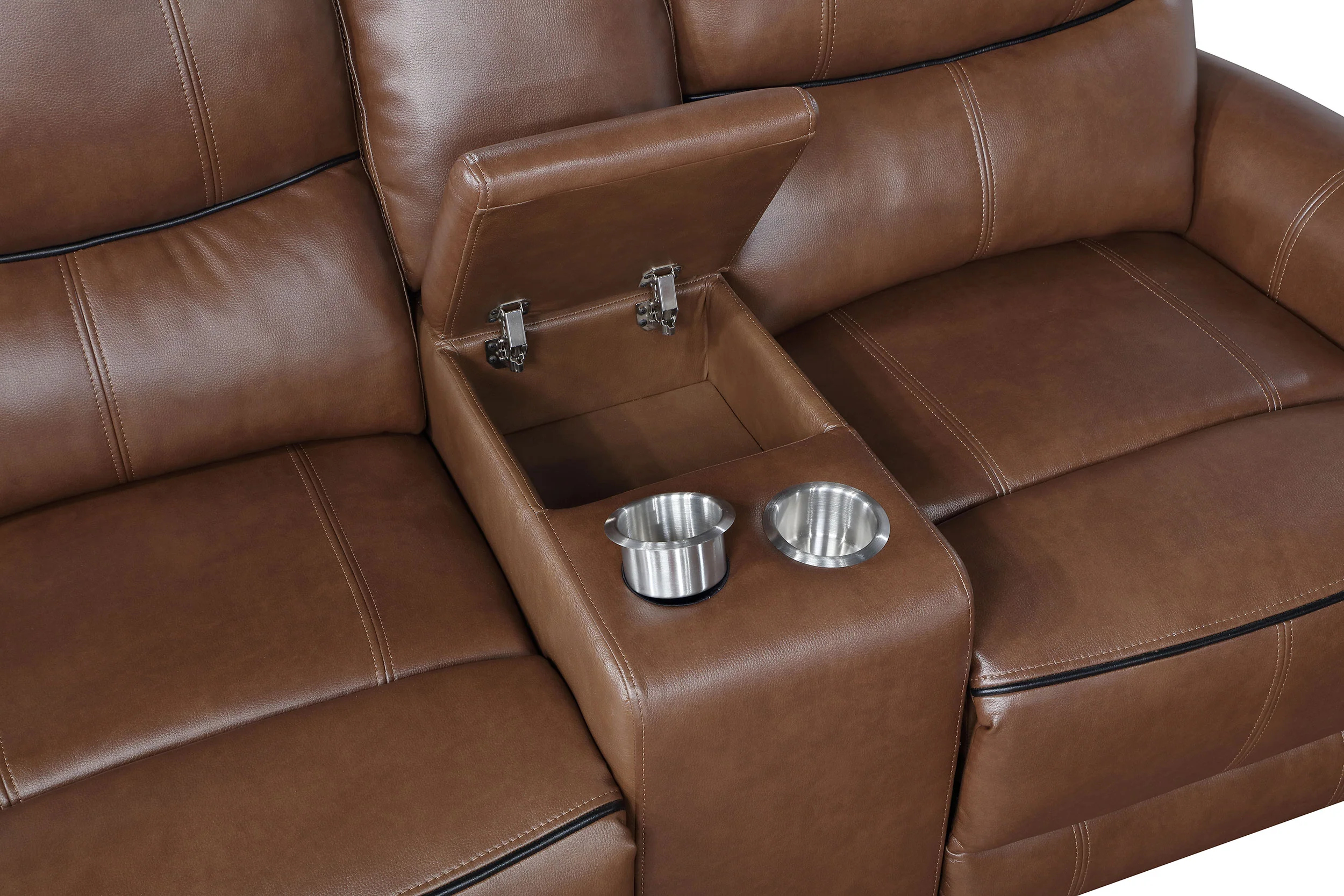 Greenfield 2-Piece Power Reclining Sofa Set Saddle Brown - Image 13