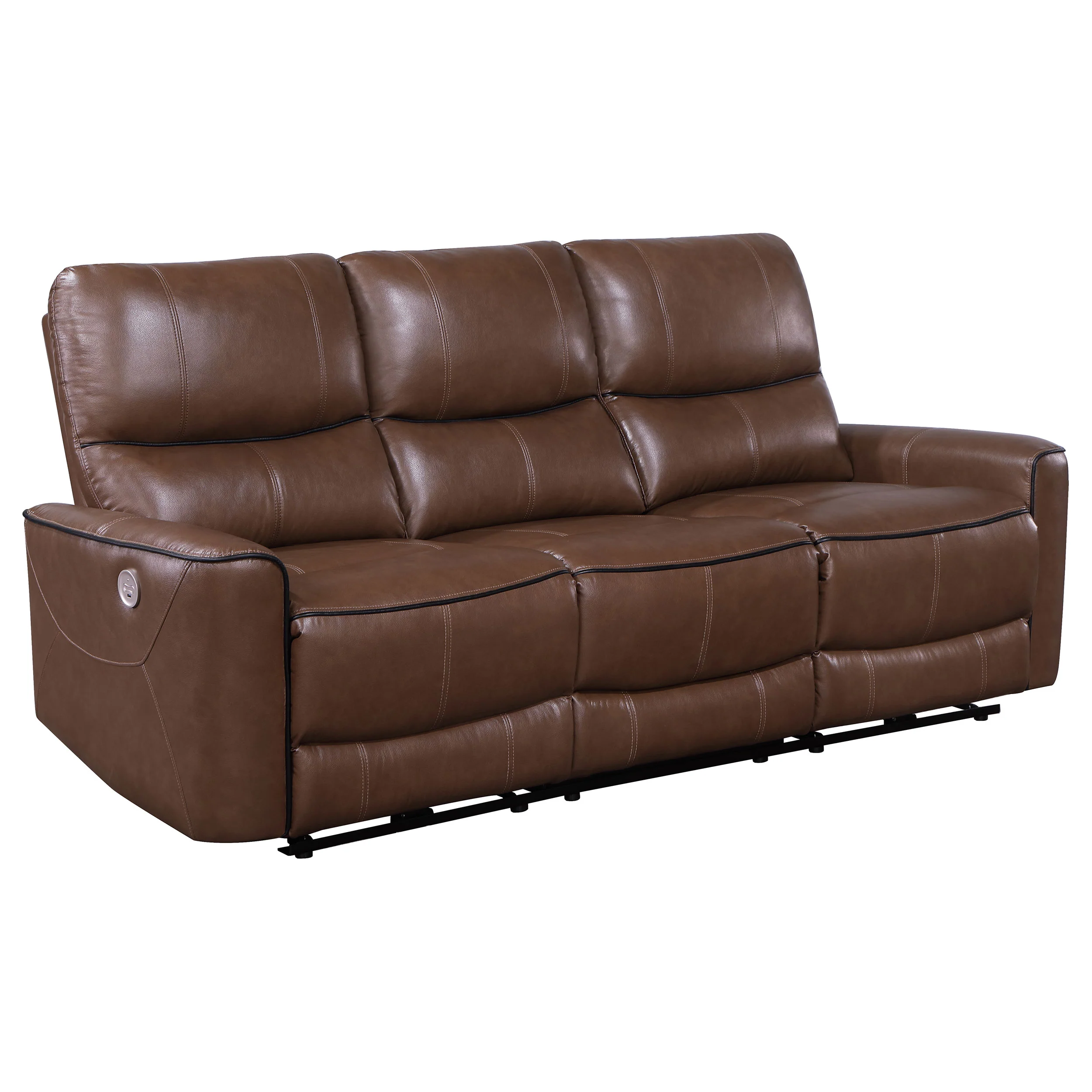 Greenfield 2-Piece Power Reclining Sofa Set Saddle Brown - Image 3