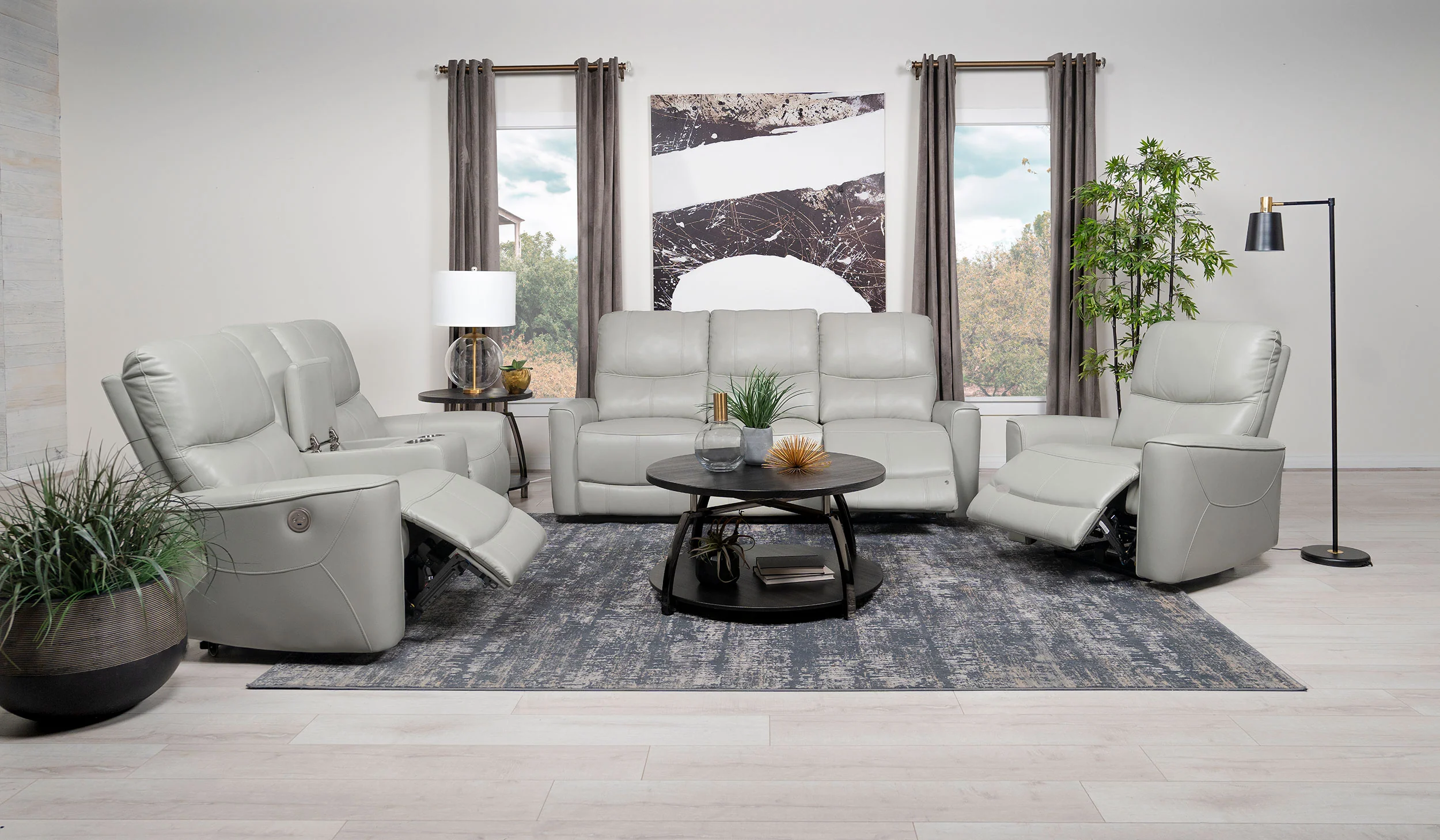 Greenfield Upholstered Power Recliner Chair Dove Grey - Image 12