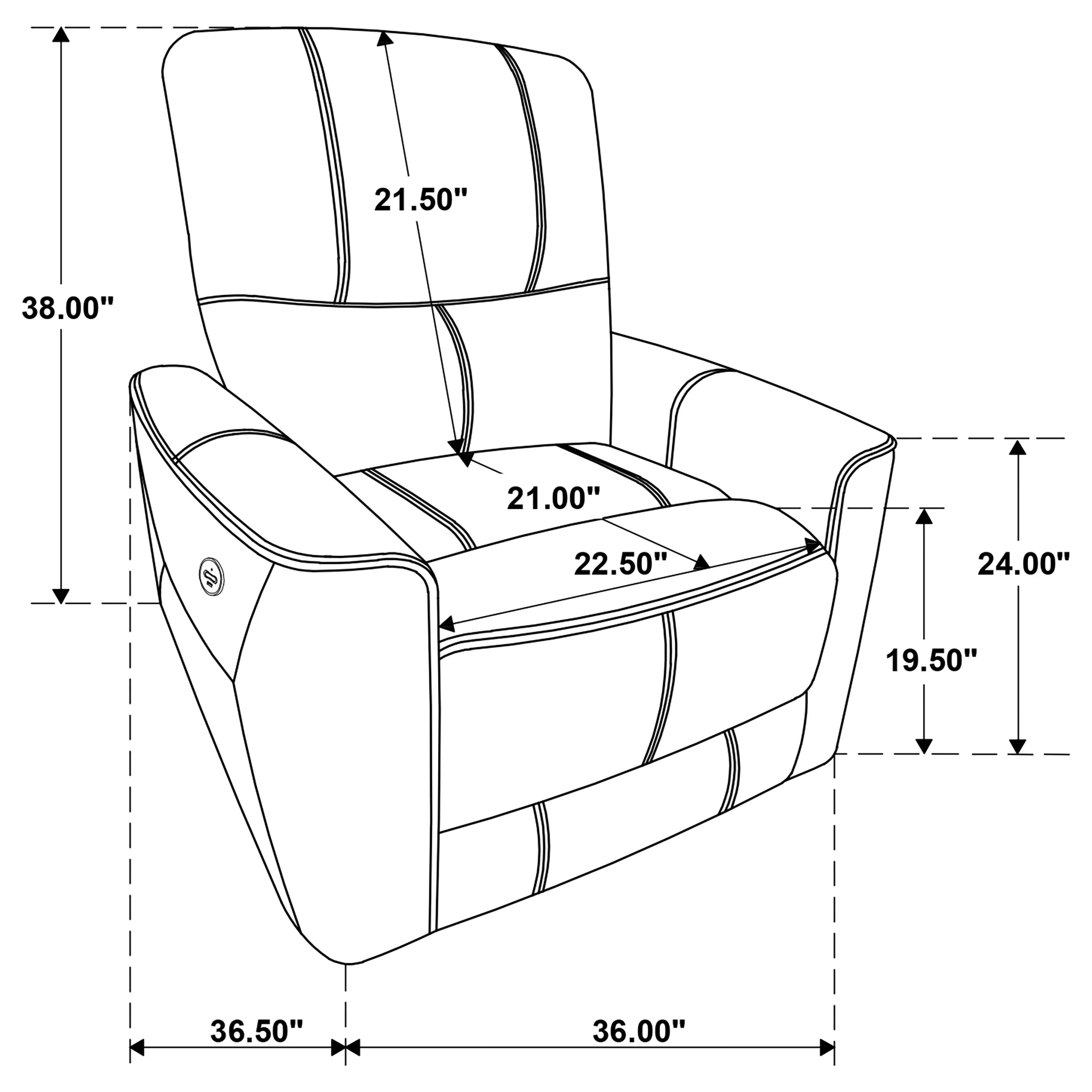 Greenfield Upholstered Power Recliner Chair in Saddle Brown - Image 6