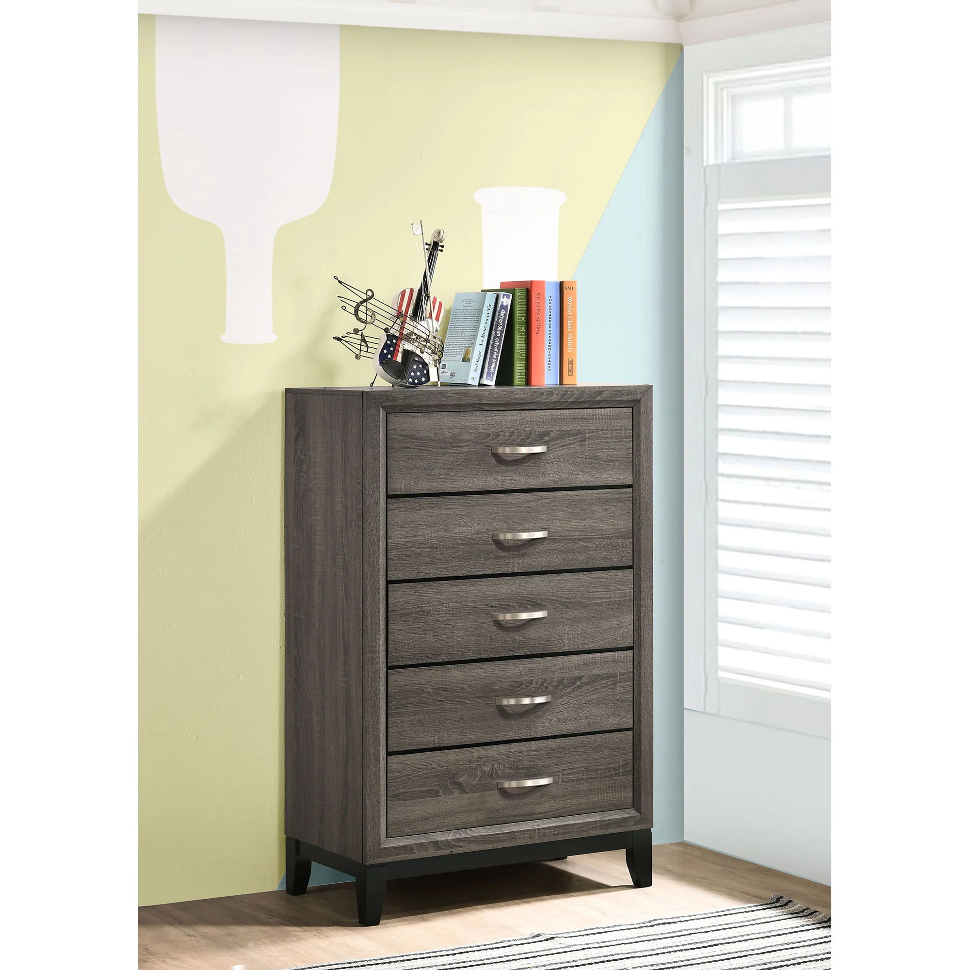 Gregory - 5 Drawer Chest - Smoke Gray - Image 2