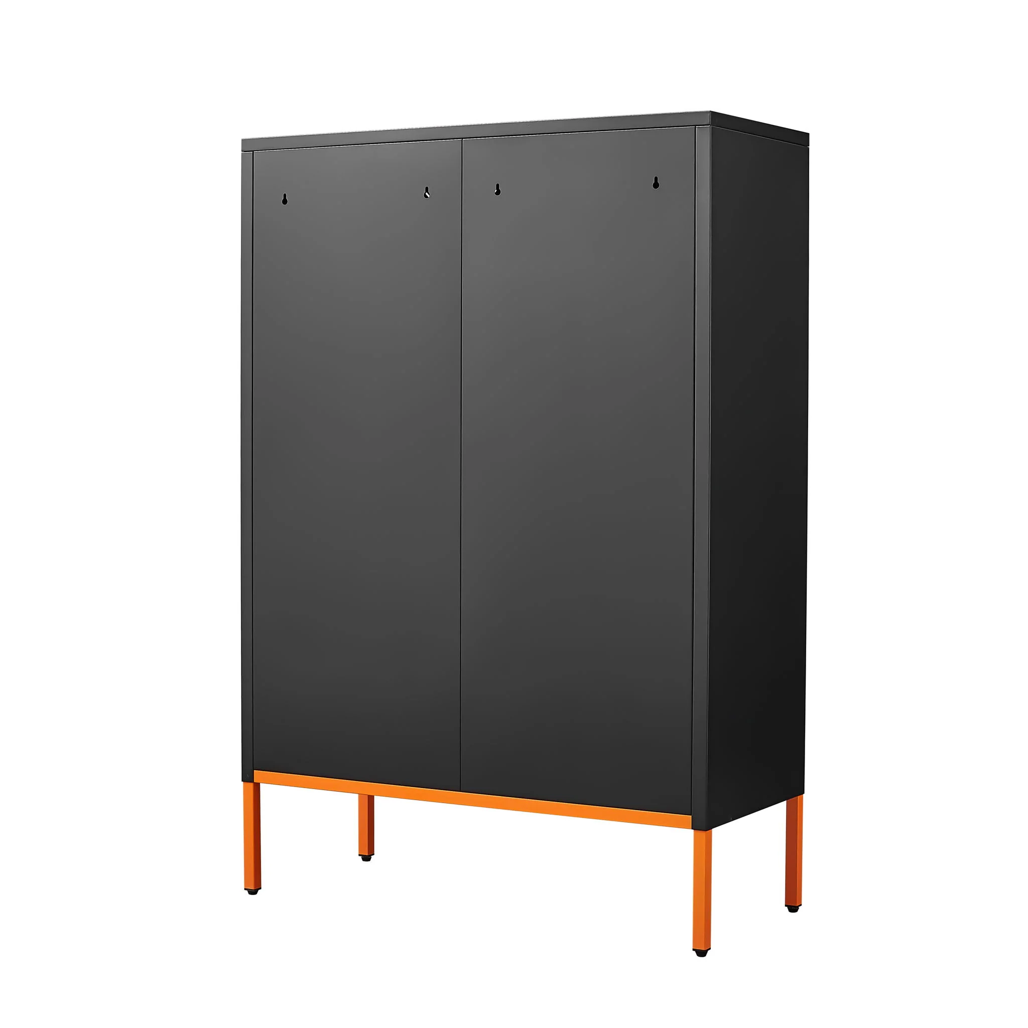Grid Double Door Shoe Cabinet With Adjustable Compartments And Moisture-Proof Design In Metal - Image 12