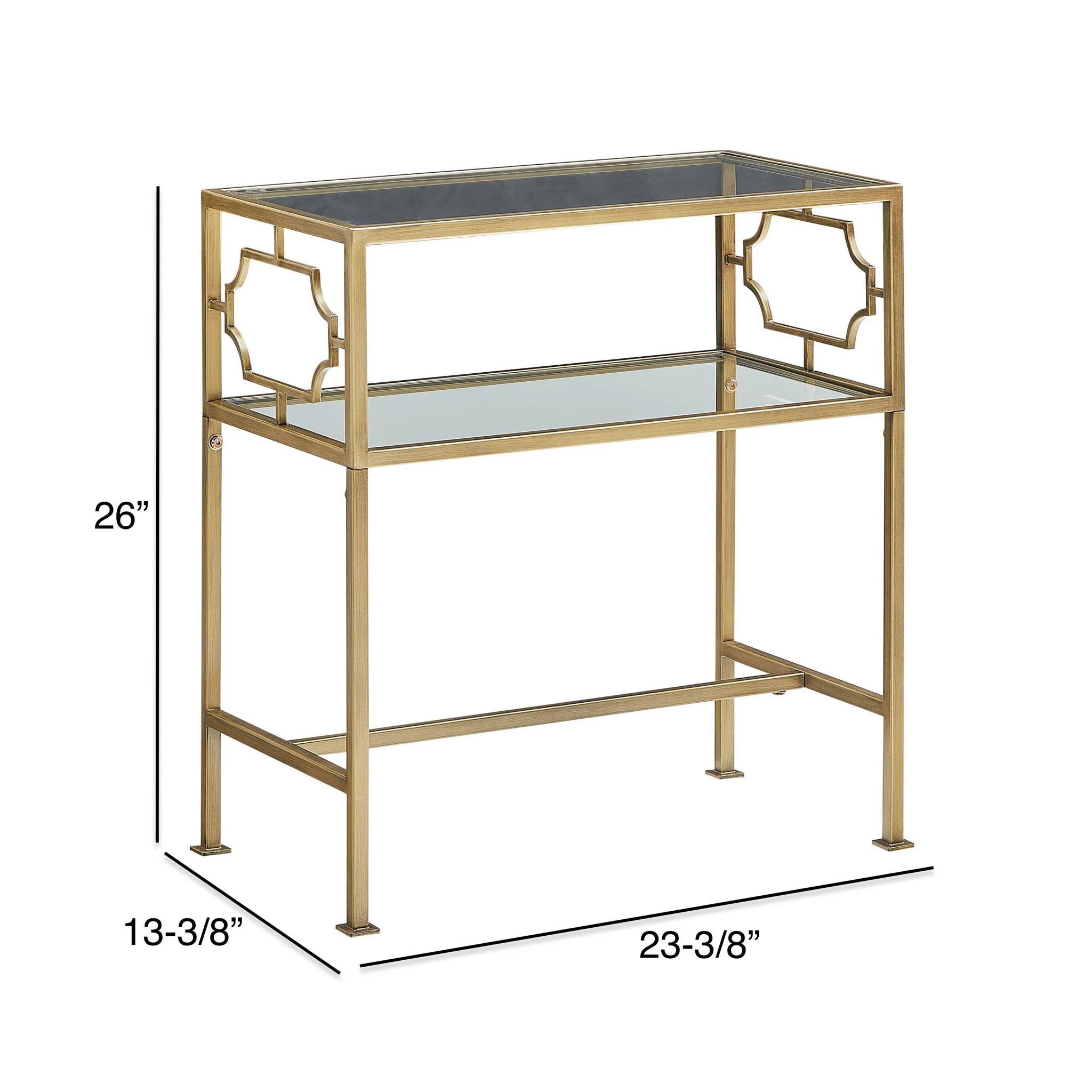 Grifton - Rectangular Glass Accent Table - Antique Gold - Image 4