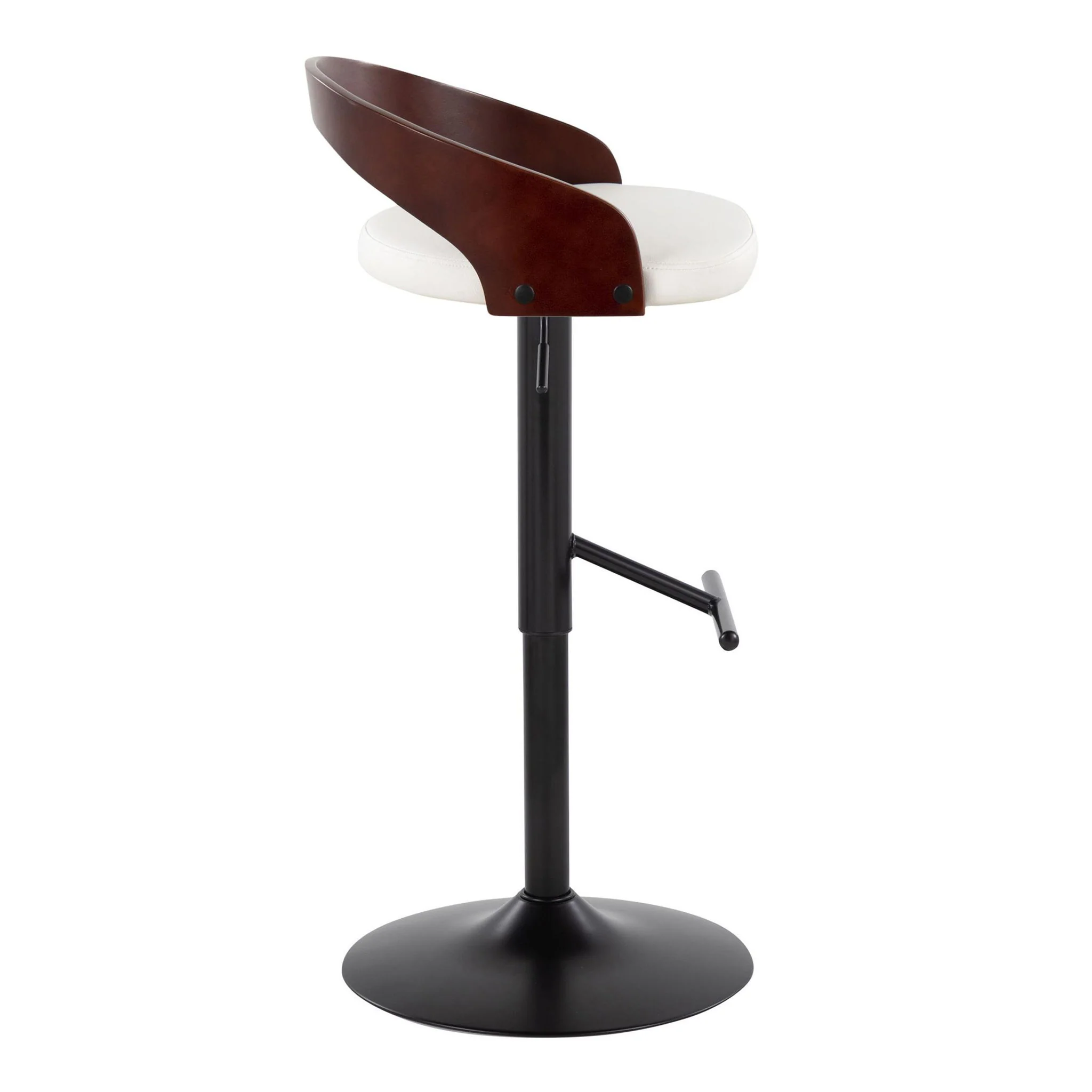 Grotto - Contemporary Adjustable Barstool With Swivel & Straight T Footrest (Set of 2) - Image 4