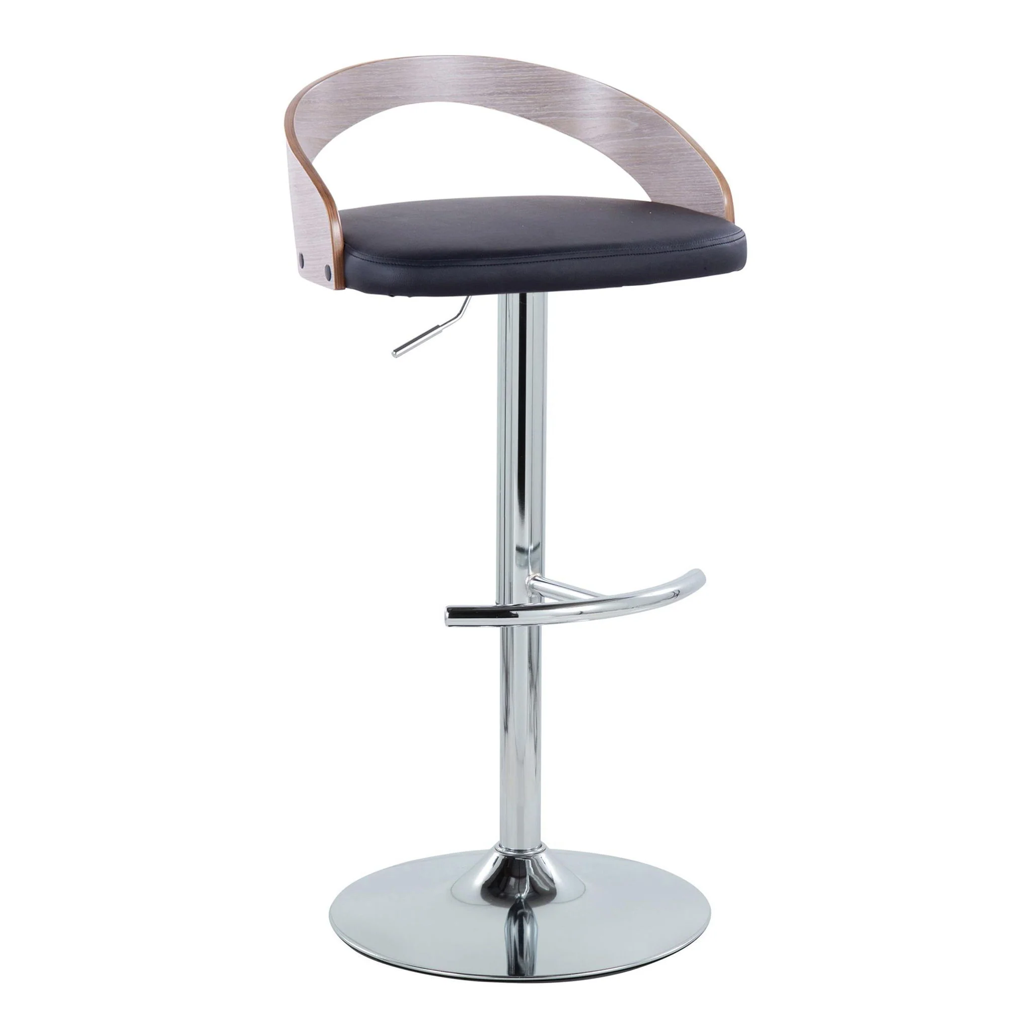 Grotto - Contemporary, Adjustable Barstool With Swivel With Rounded T Footrest (Set of 2) - Image 10