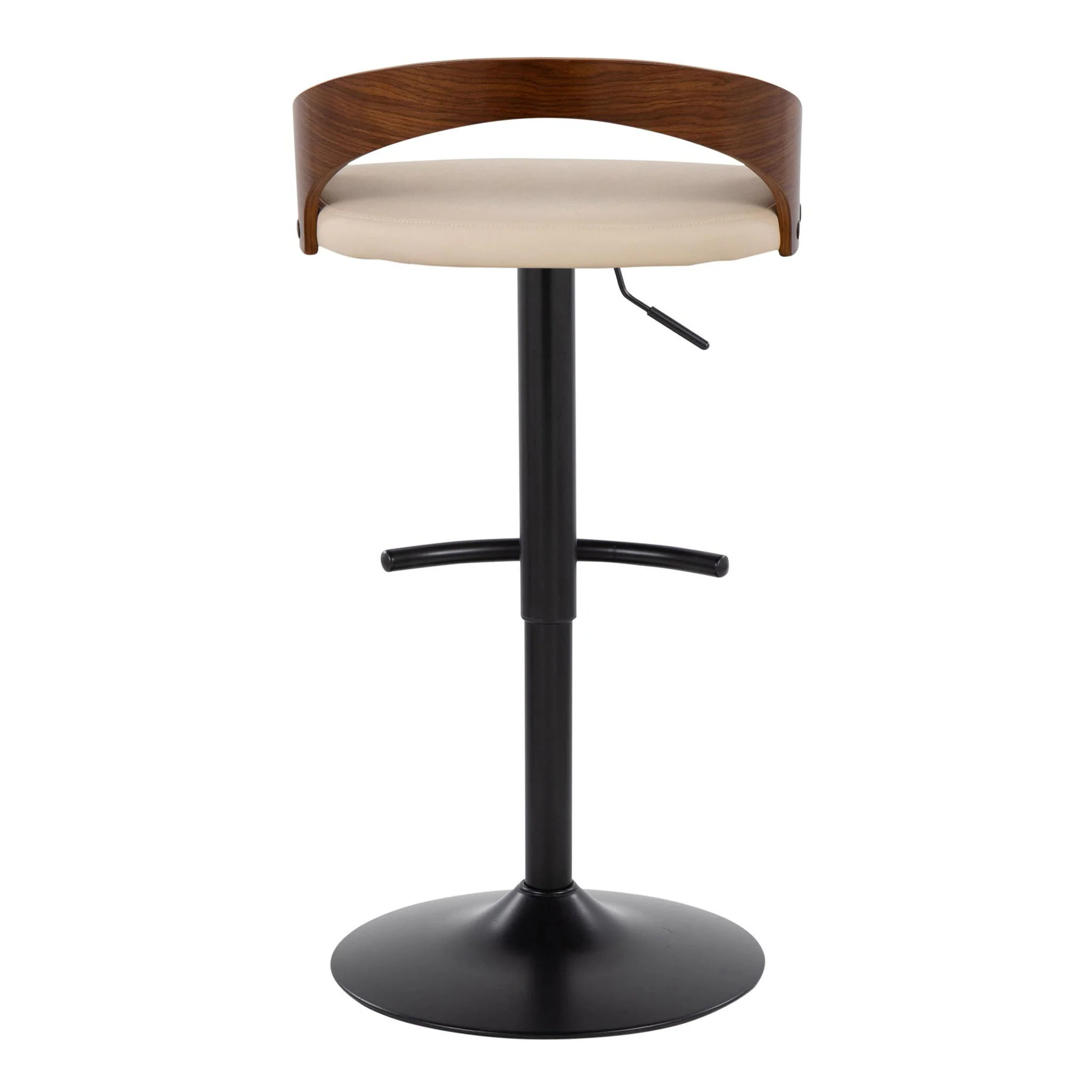 Grotto - Contemporary Adjustable Barstool With Swivel With Rounded T Footrest (Set of 2) - Image 8