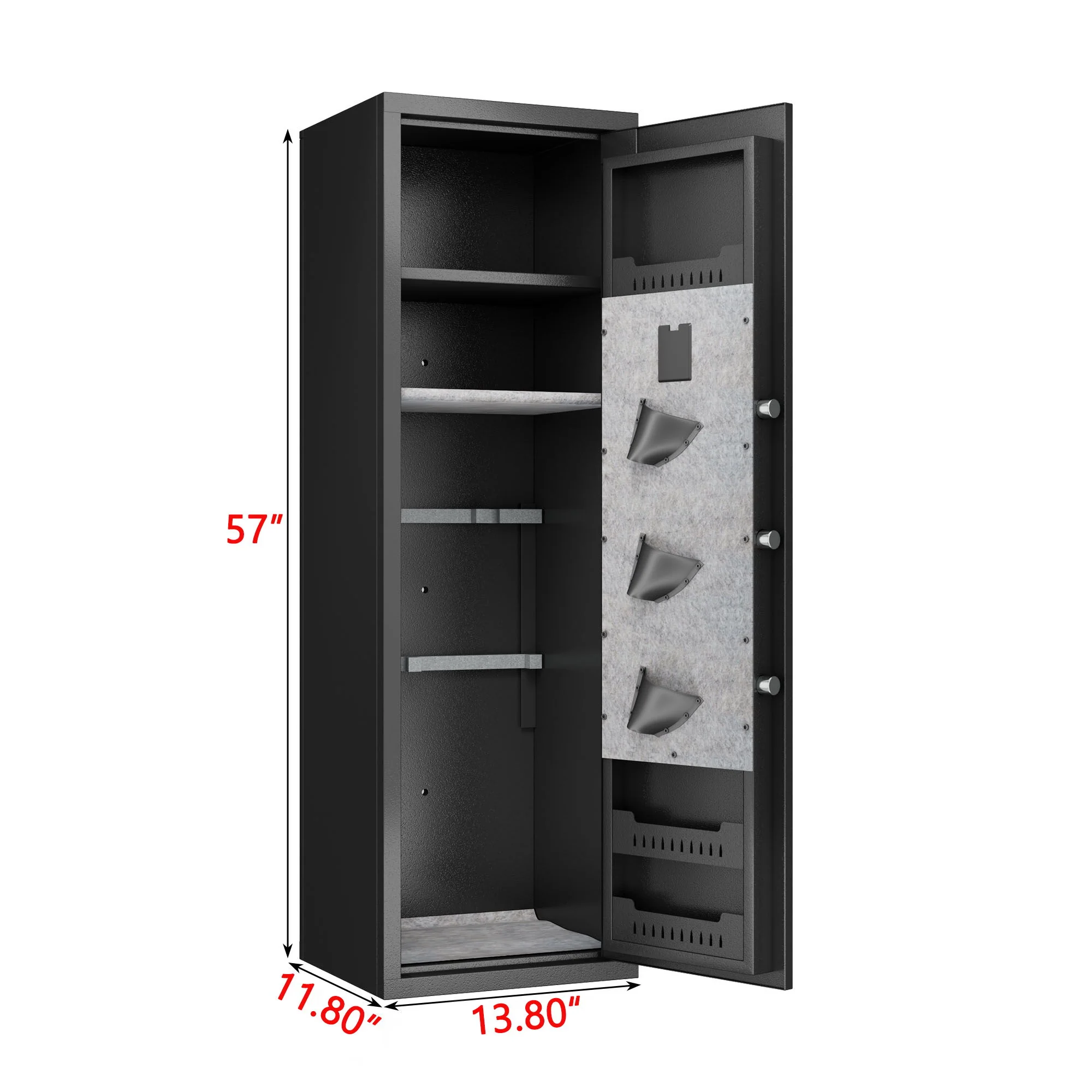 Gun Safes For Home Rifle And Pistols, Fingerprint Electronic Safe With Quick Access, Detachable Partition - Black - Image 7