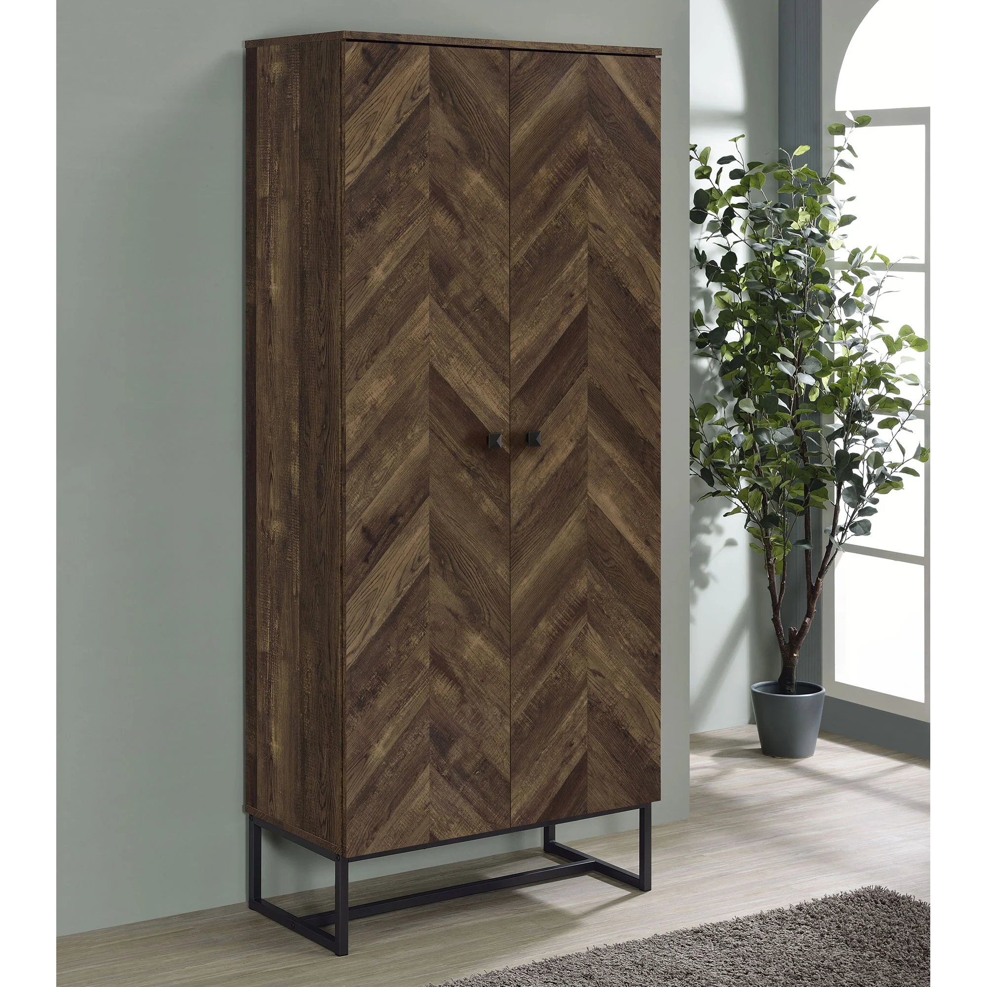 Gunderson - 8 Shelf Accent Cabinet - Oak - Image 6