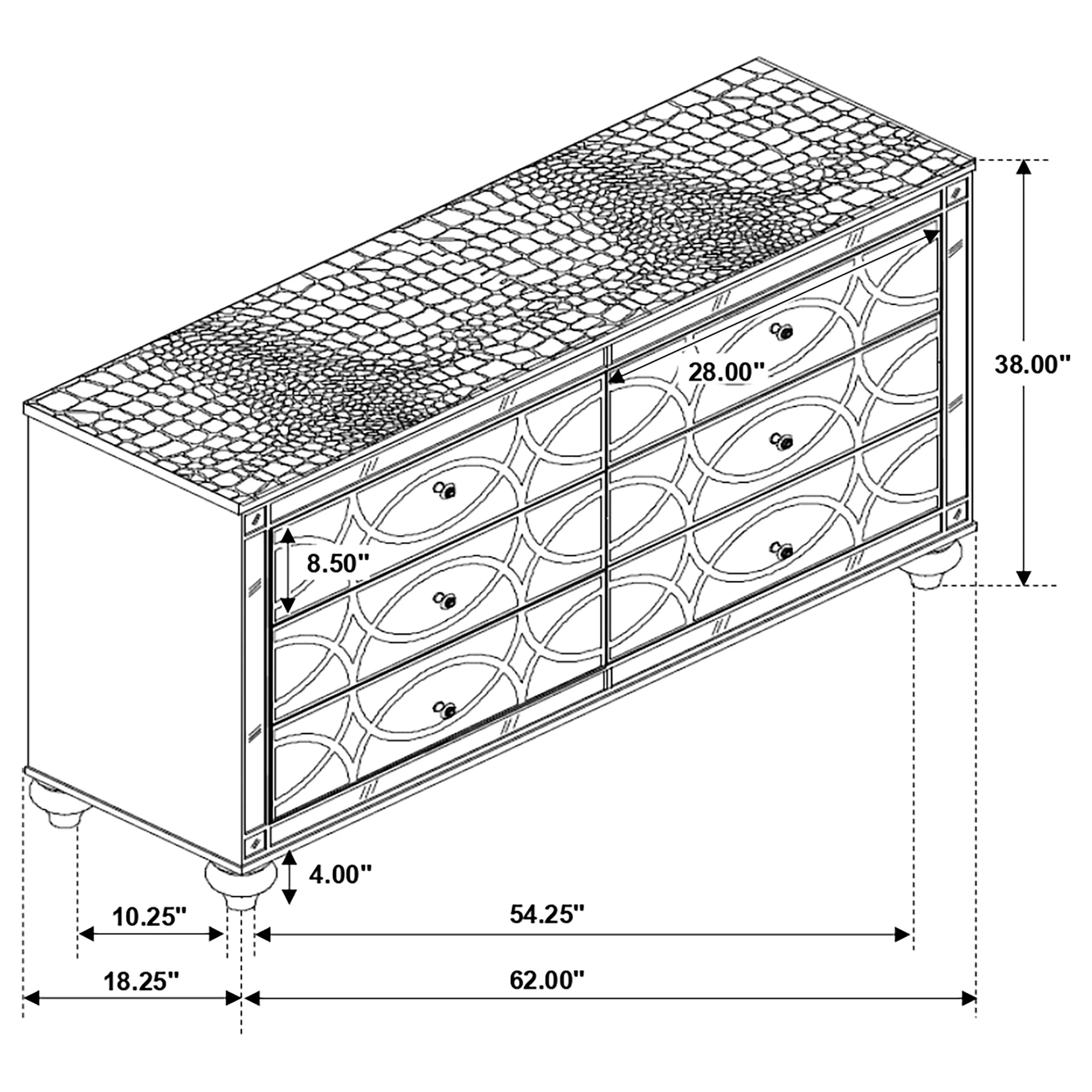 Gunnison 6-Drawer Dresser Silver Metallic - Image 12