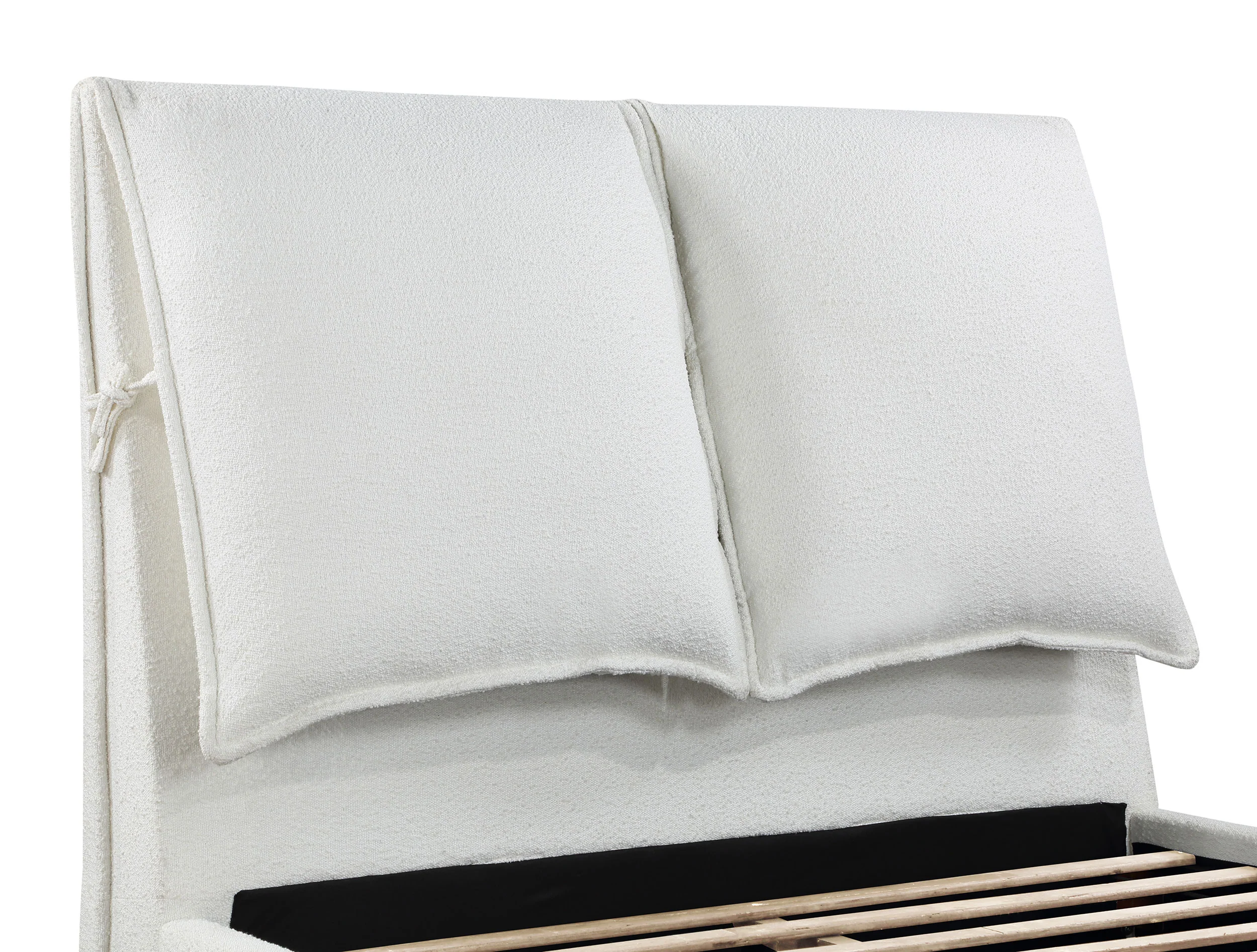 Gwendoline Upholstered Queen Panel Bed, White Bouclé - Image 12