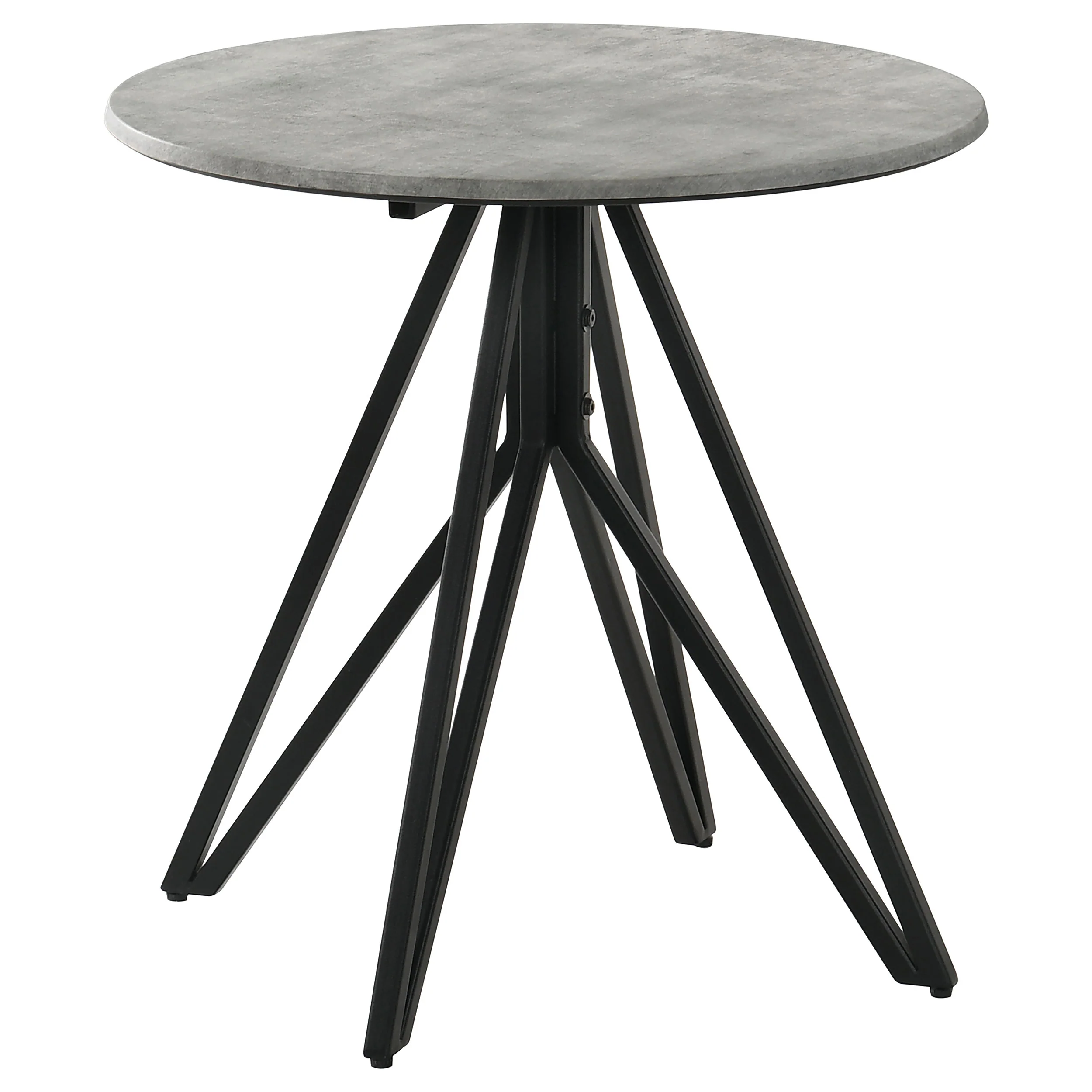 Hadi Round SmartTop Side End Table Cement Gunmetal
