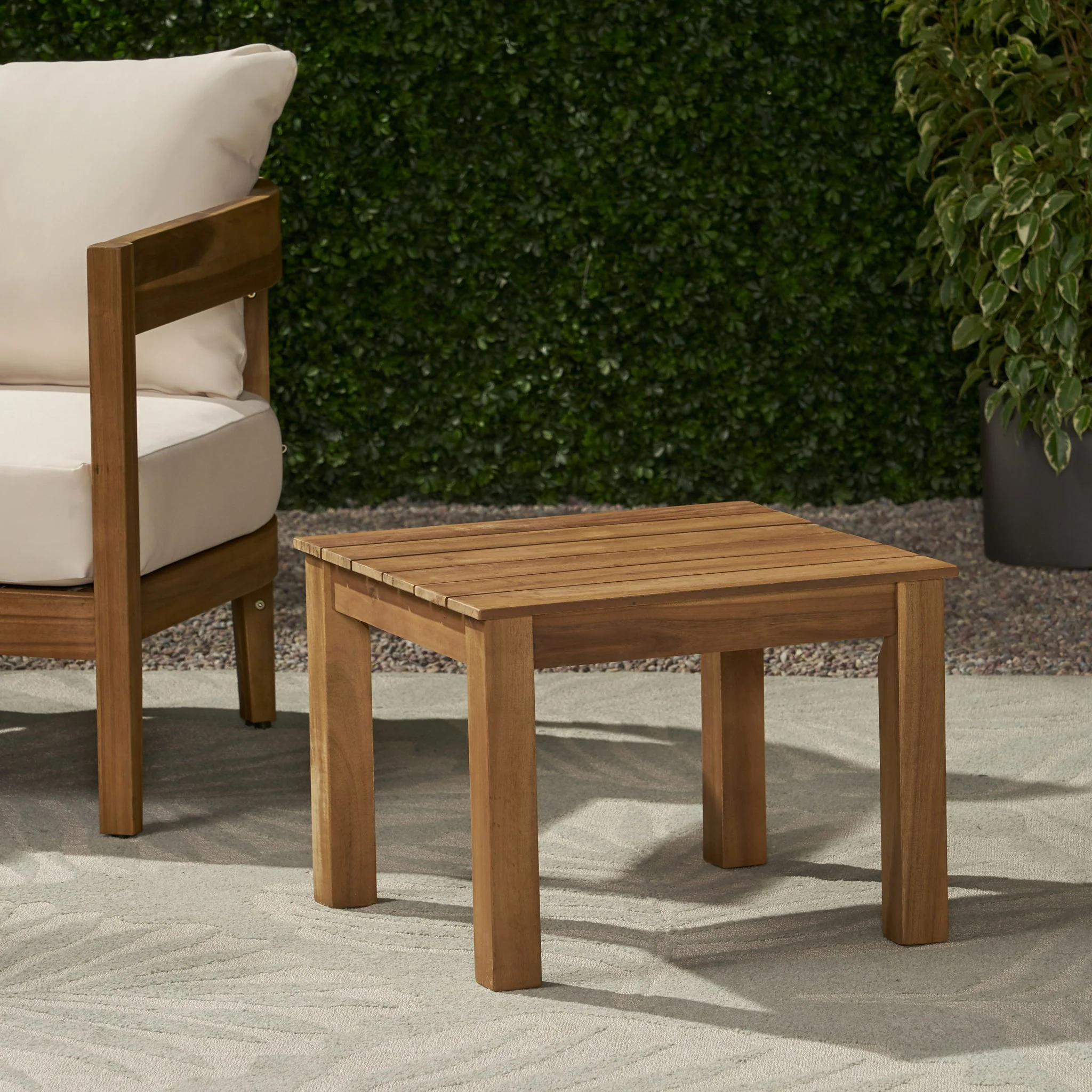 Halcyon - Outdoor Side Table With Slat Design - Image 15