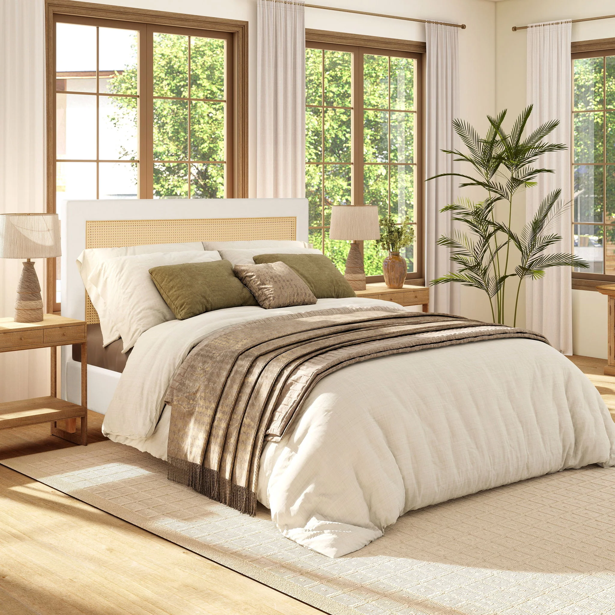 Haley - Upholstered Cane Back Platform Bed - Image 8