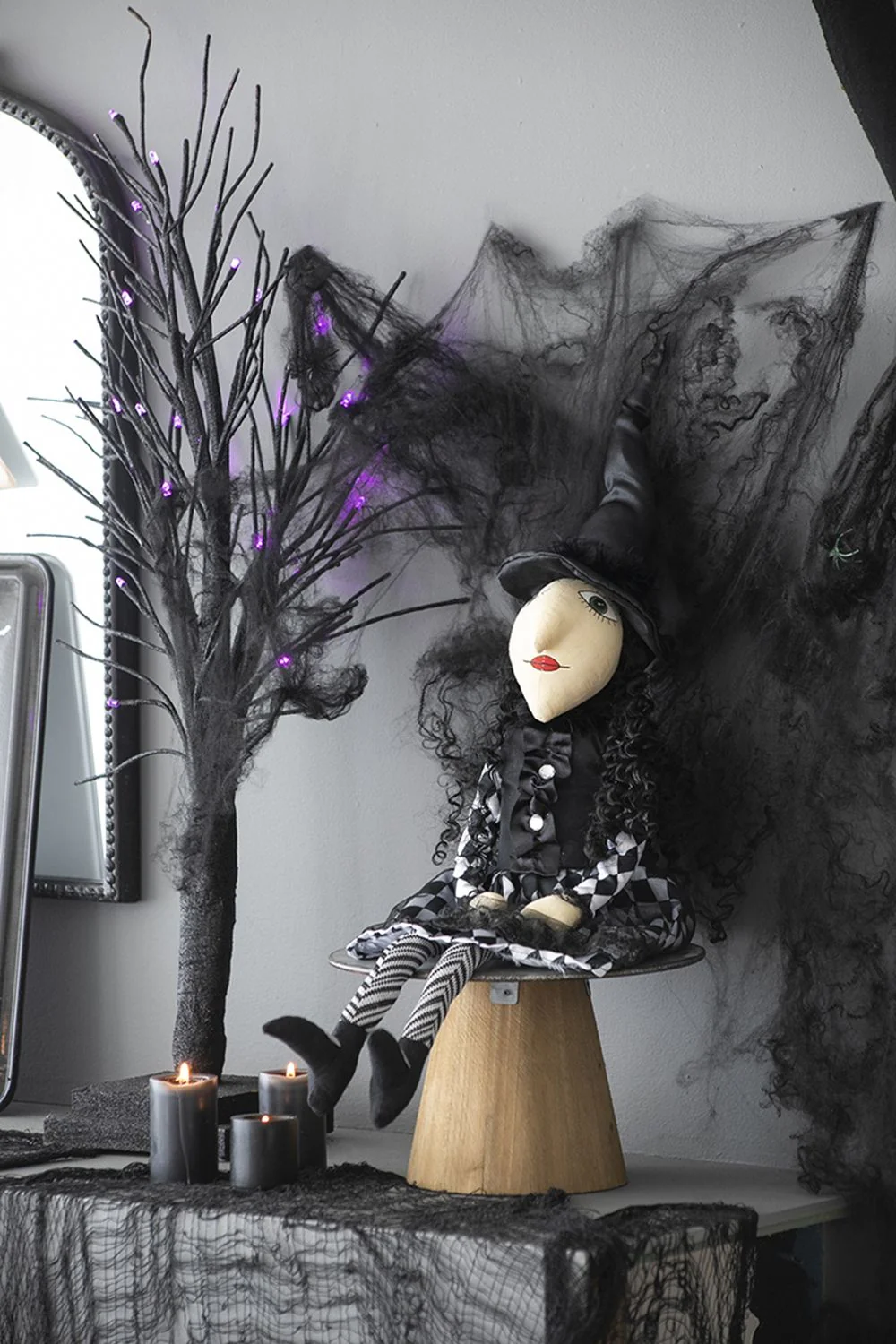 Halloween Sitting Witch Decor - Black - Image 2