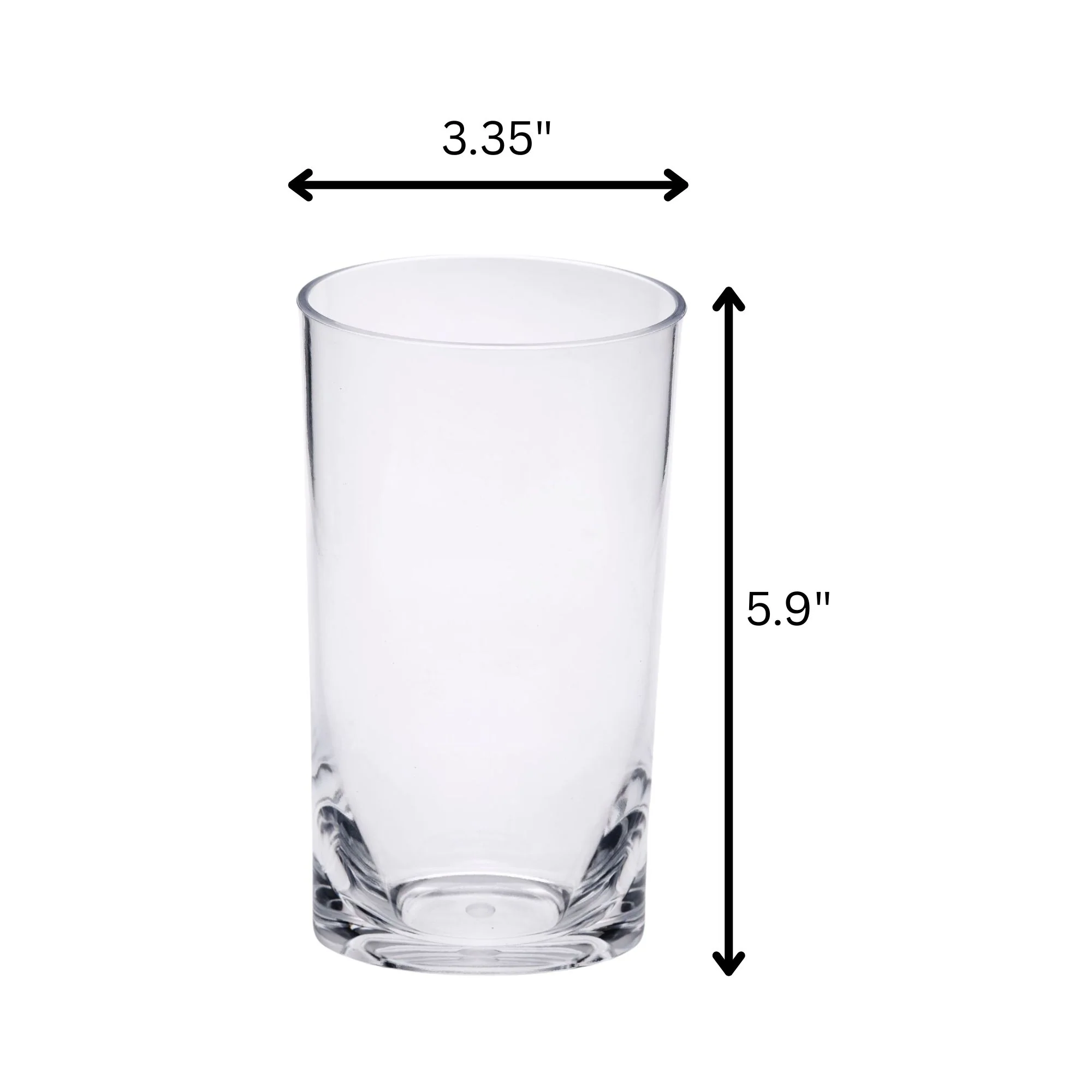 Halo - Leading Ware Oval Tritan Glasses (Set of 4) Hi Ball 15Oz Plastic Bpa Free - Clear - Image 2