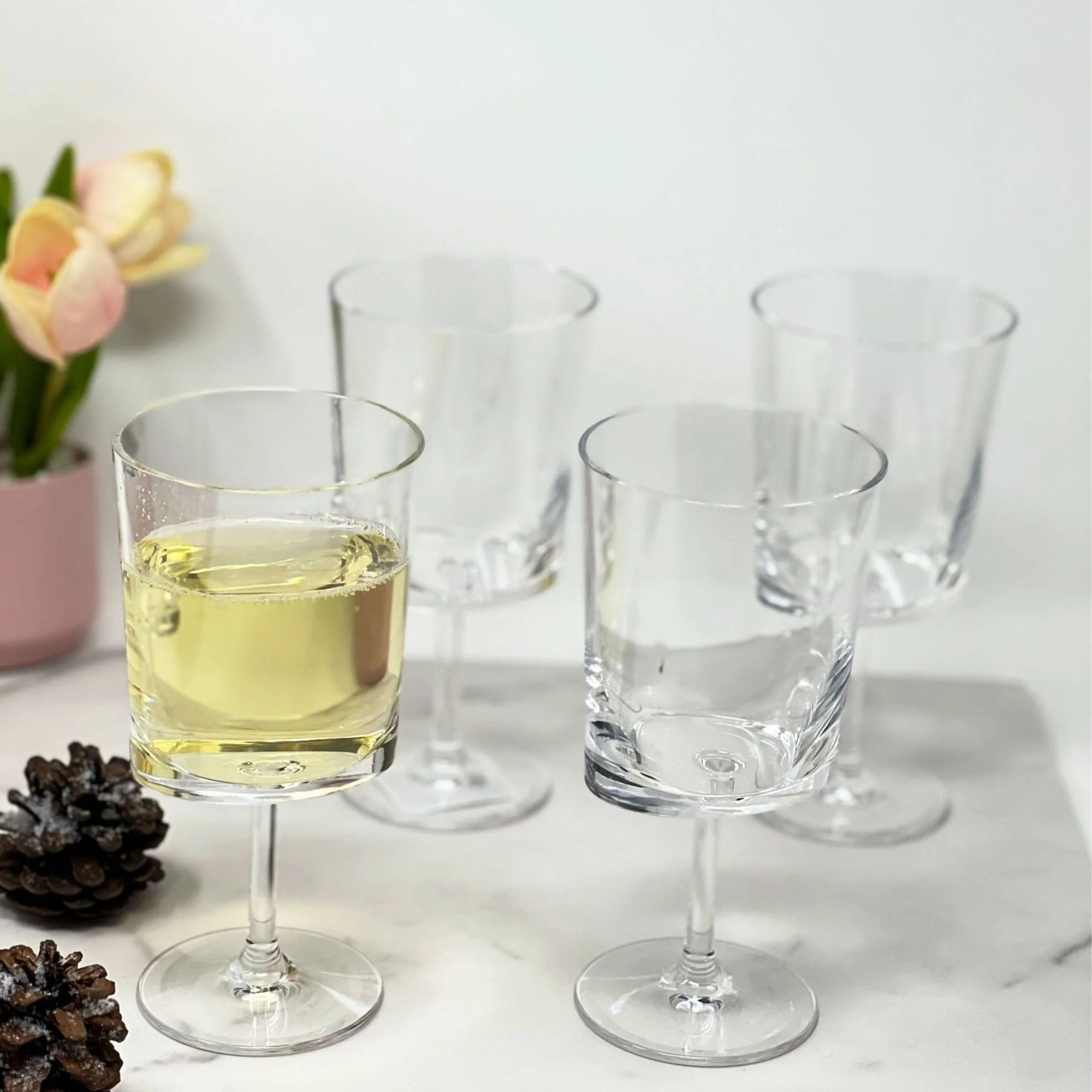 Halo - Leadingware Oval Plastic Wine Glasses (Set of 4) Unbreakable Bpa Free Acrylic, 12Oz - Clear - Image 4