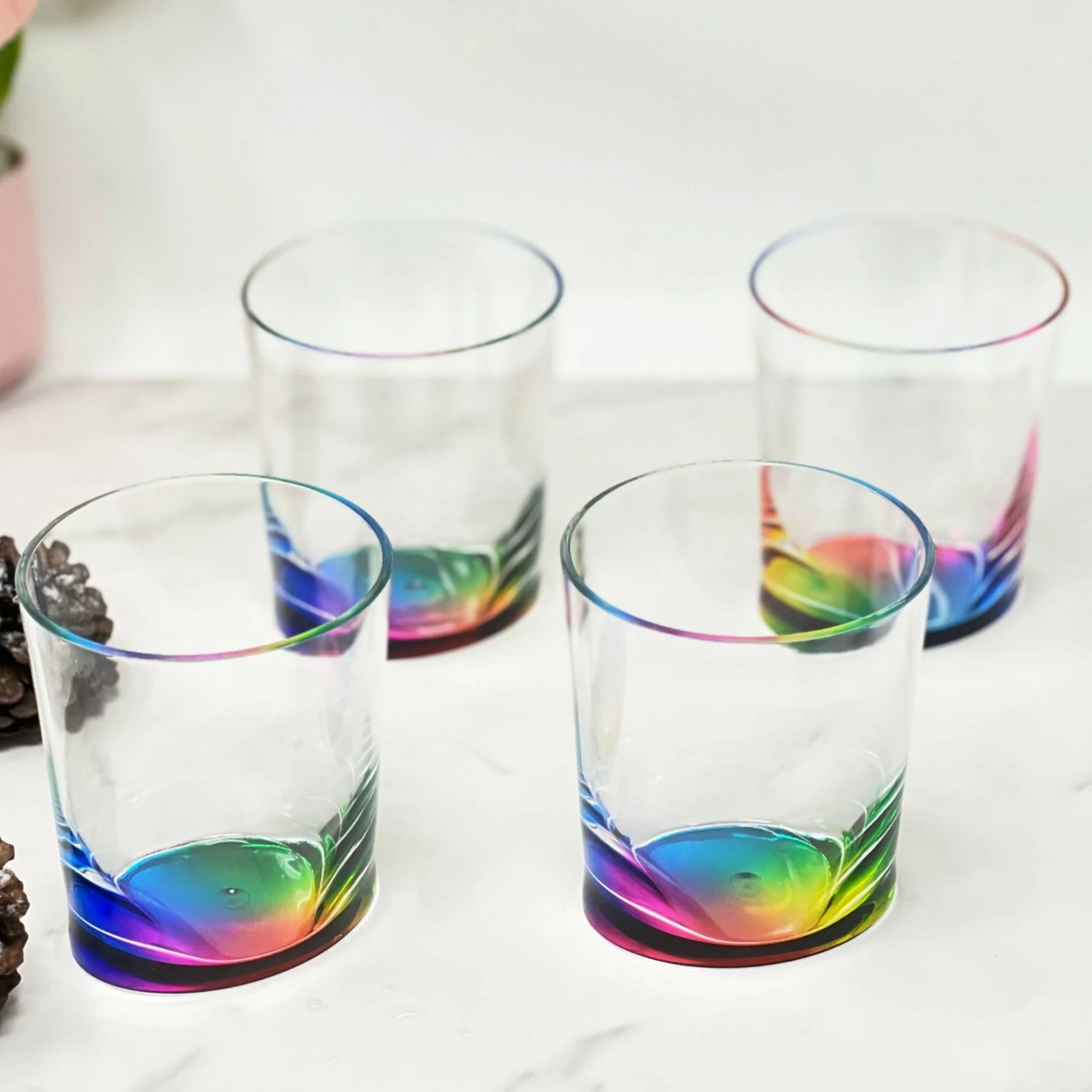 Halo - Oval Acrylic Glasses Drinking (Set of 4) Dof, Bpa Free Plastic Tumblers (12Oz) - Clear - Image 5