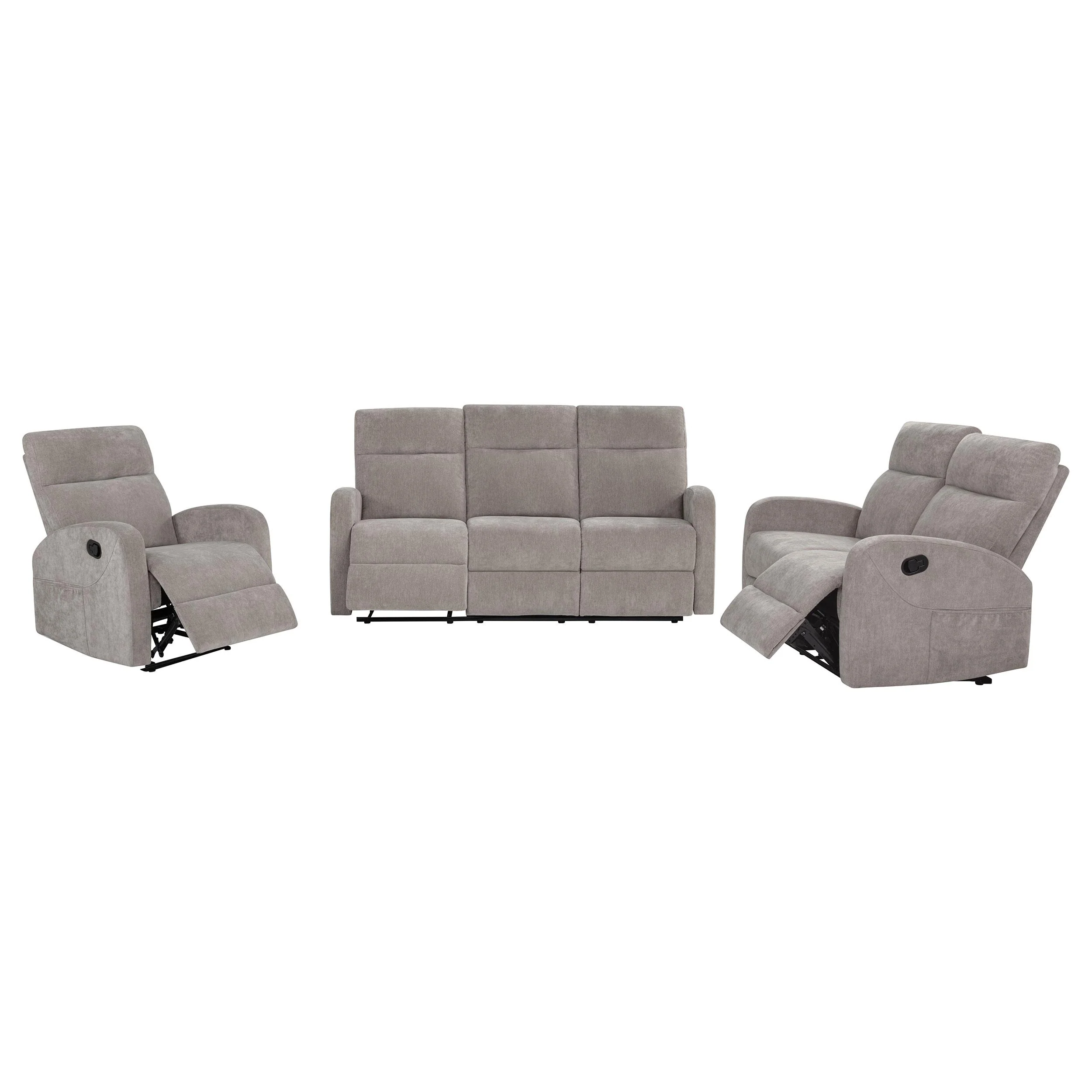 Hamilton Chenille Upholstered Manual Glider Recliner Sand