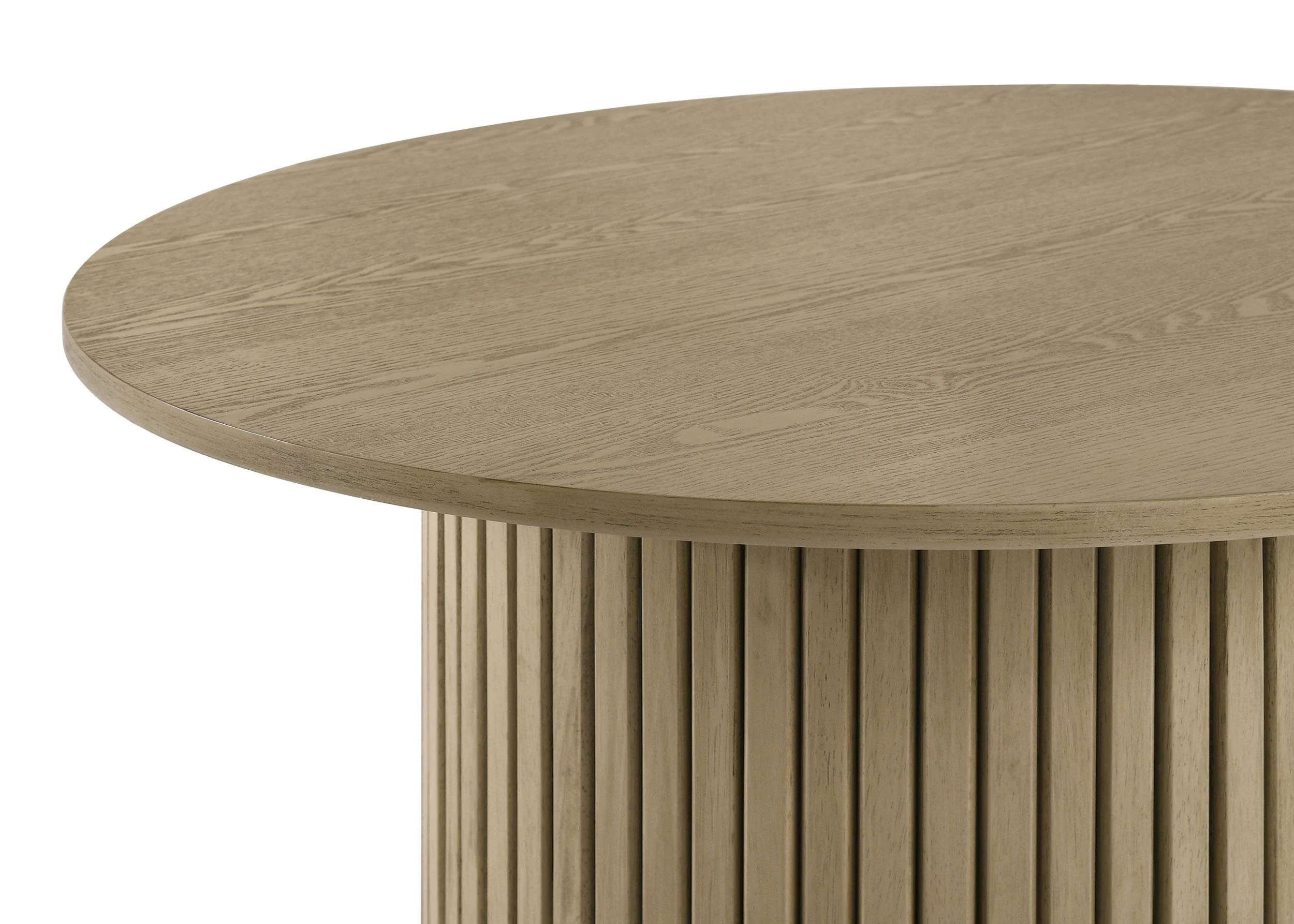 Hamlyn Round Fluted Cocktail Coffee Table in Natural Oak - Image 3