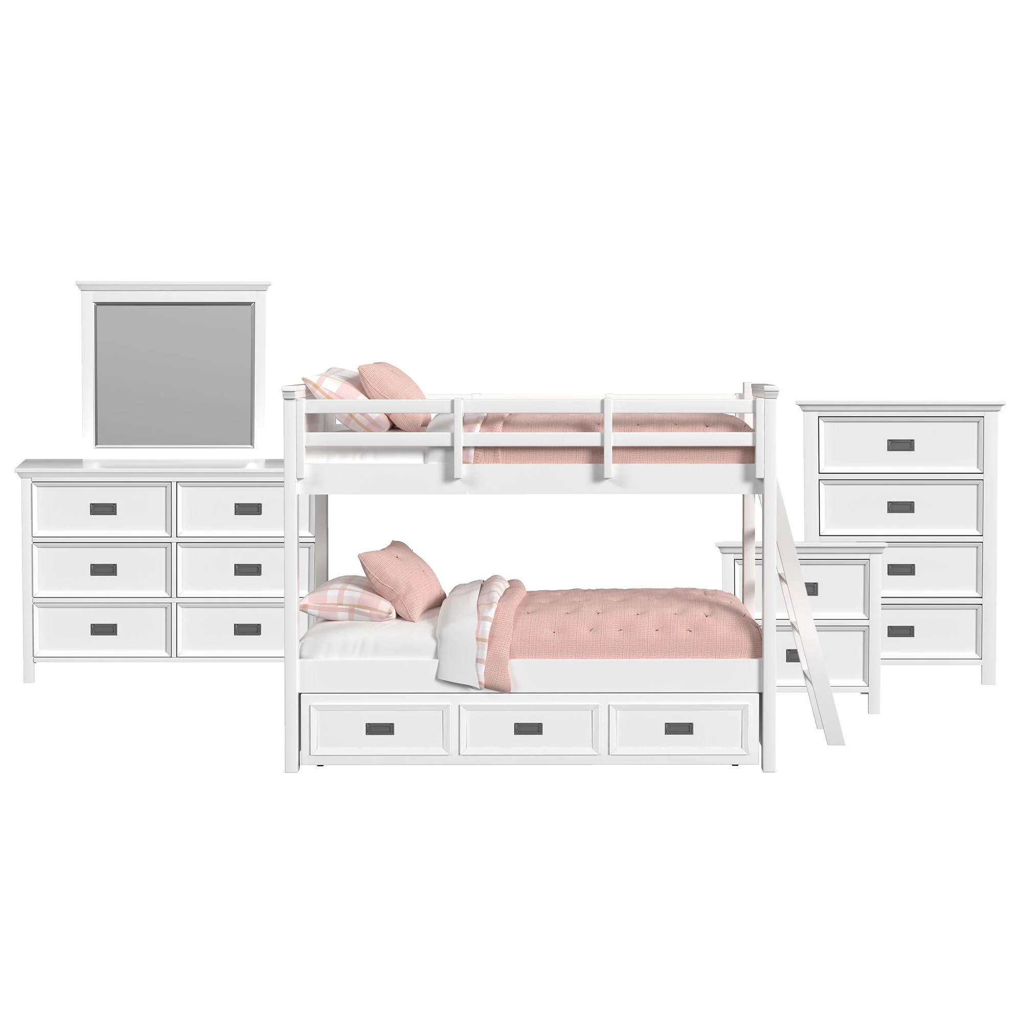 Hampton Kids - Bunk With Ladder And Trundle Bedroom Set - Image 6