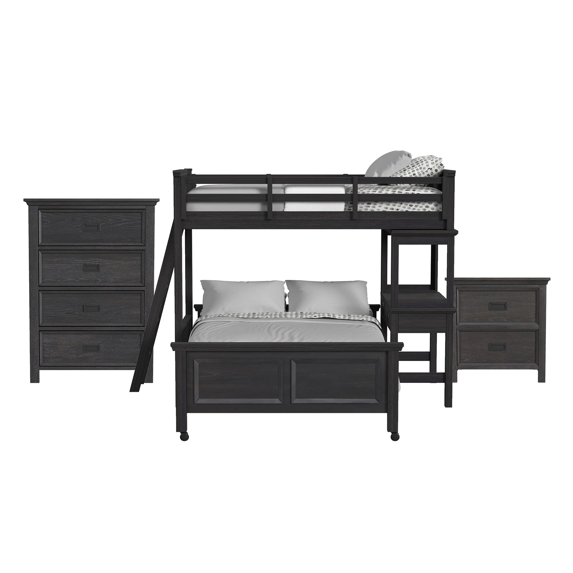 Hampton Kids - Loft With Ladder And Desk With Speaker Bedroom Set - Image 3