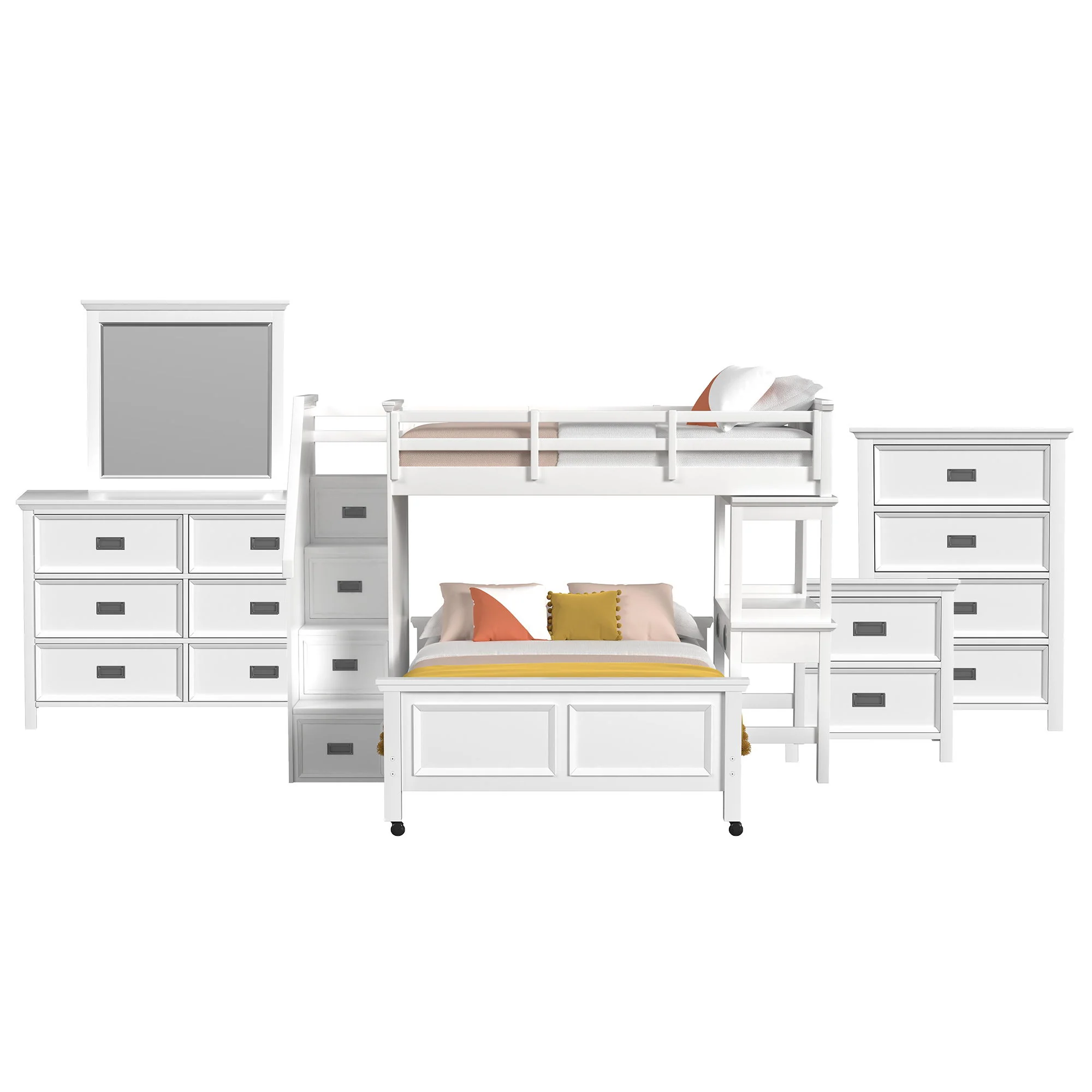 Hampton Kids - Loft With Staircase And Desk With Speaker Bedroom Set - Image 5