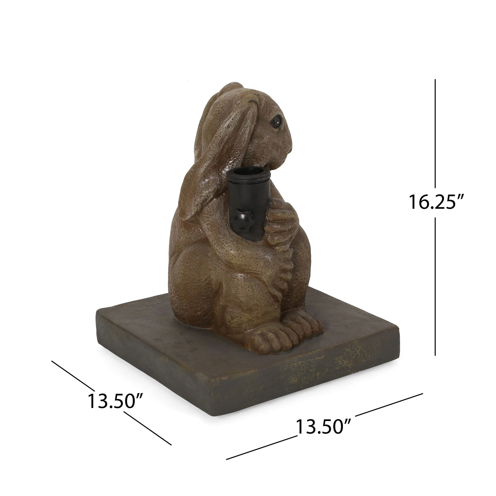 Hand Crafted Rabbit Umbrella Base With Playful Design - Light Brown - Image 5