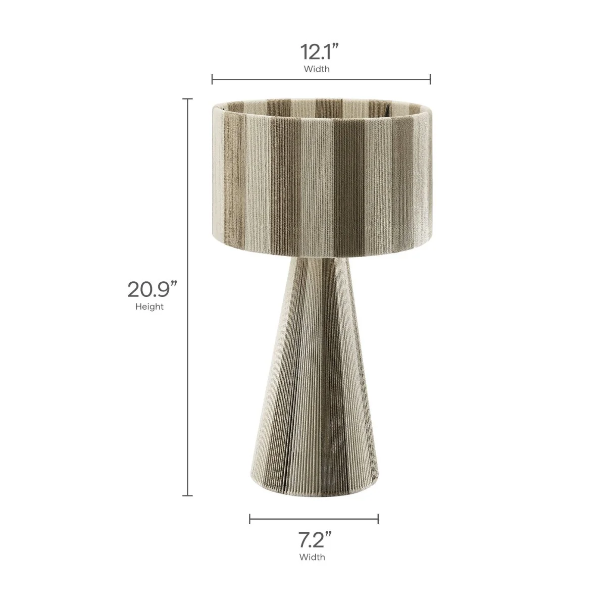 Handwoven Cotton Thread Striped Table Lamp — Handcrafted Decorative Accent Lighting - Image 24