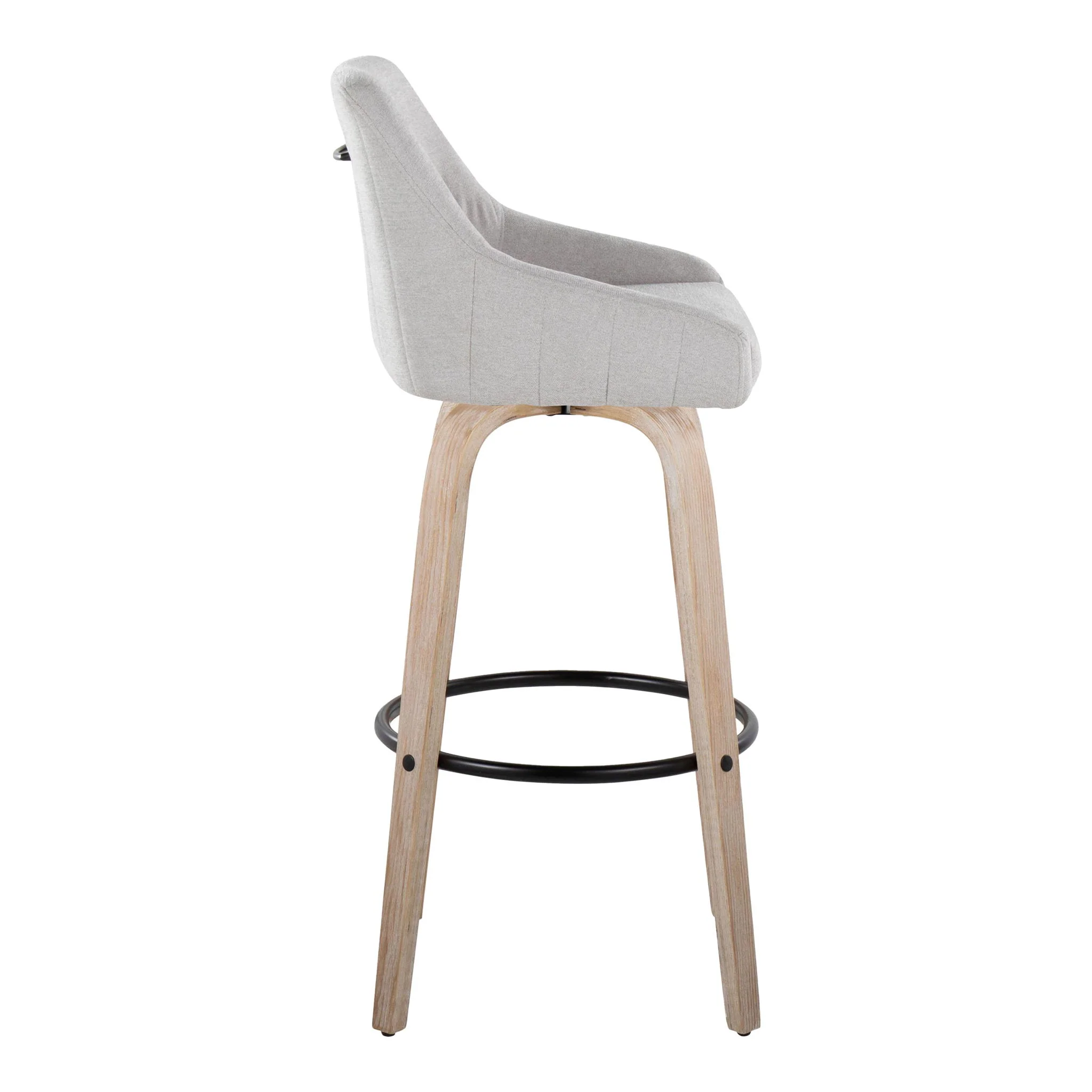 Hannah - Transitional Fixed Height Barstool With Swivel With Round Footrest (Set of 2) - Image 13