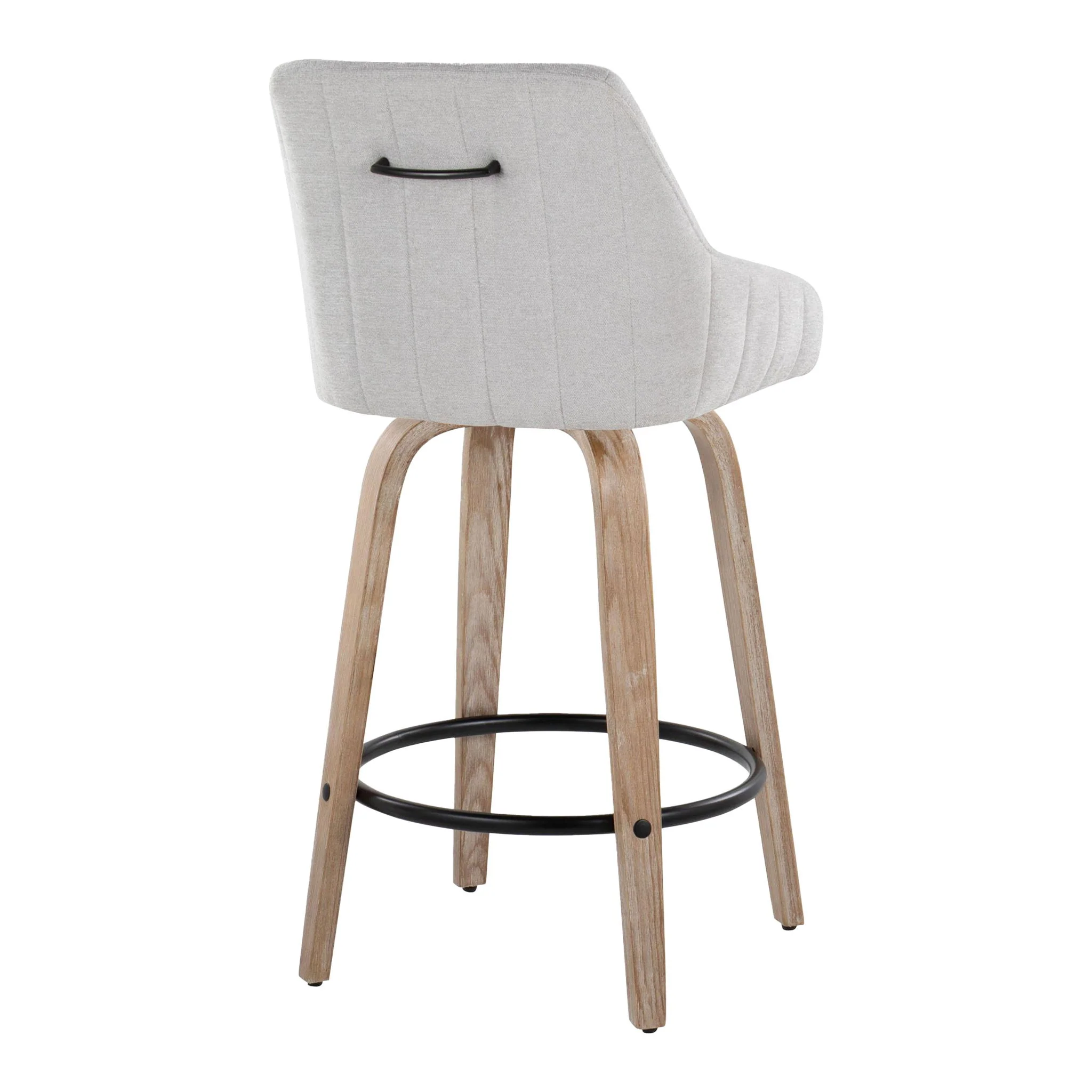 Hannah - Transitional Fixed Height Counter Stool With Swivel With Round Footrest (Set of 2) - Image 5